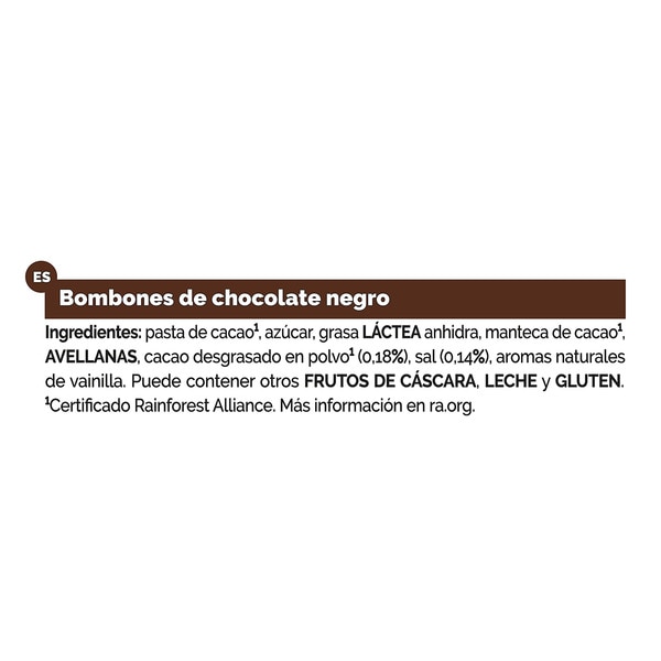 selection of original and fleur de sel dark chocolate bonbons 70% cocoa case 87 g