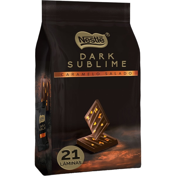 dark chocolate tiles with salted caramel case 150 g