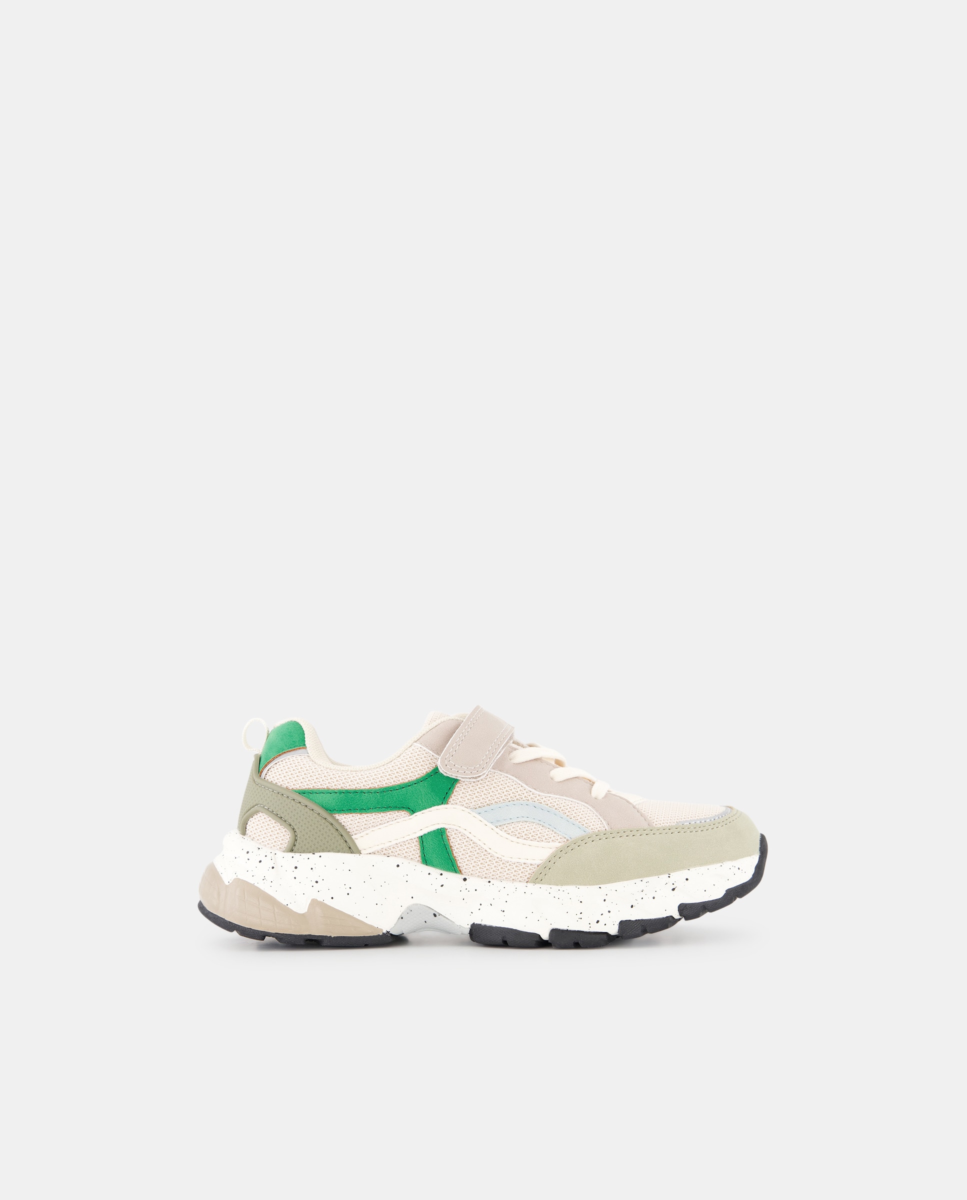 Sapatilhas de Painéis com Velcro e Biqueira Redonda Multicolor-1