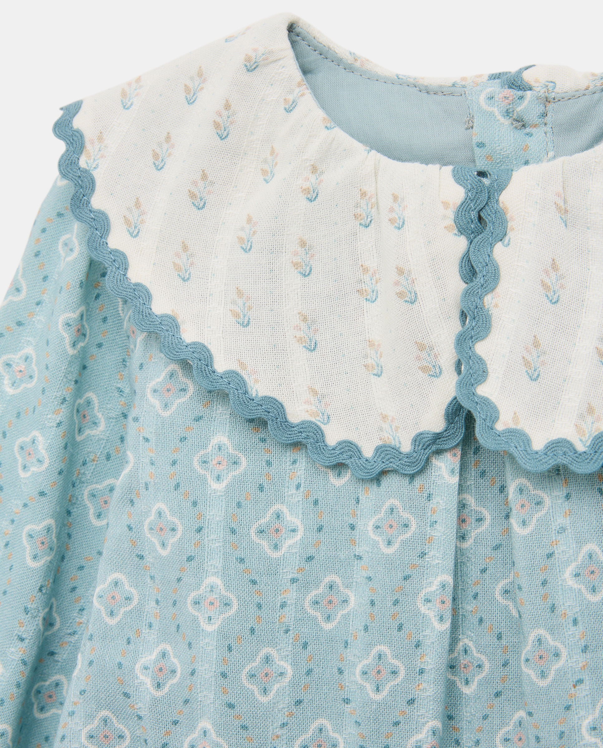 Babygrow Estampado de Bebé com Manga Comprida e Gola Verde-3