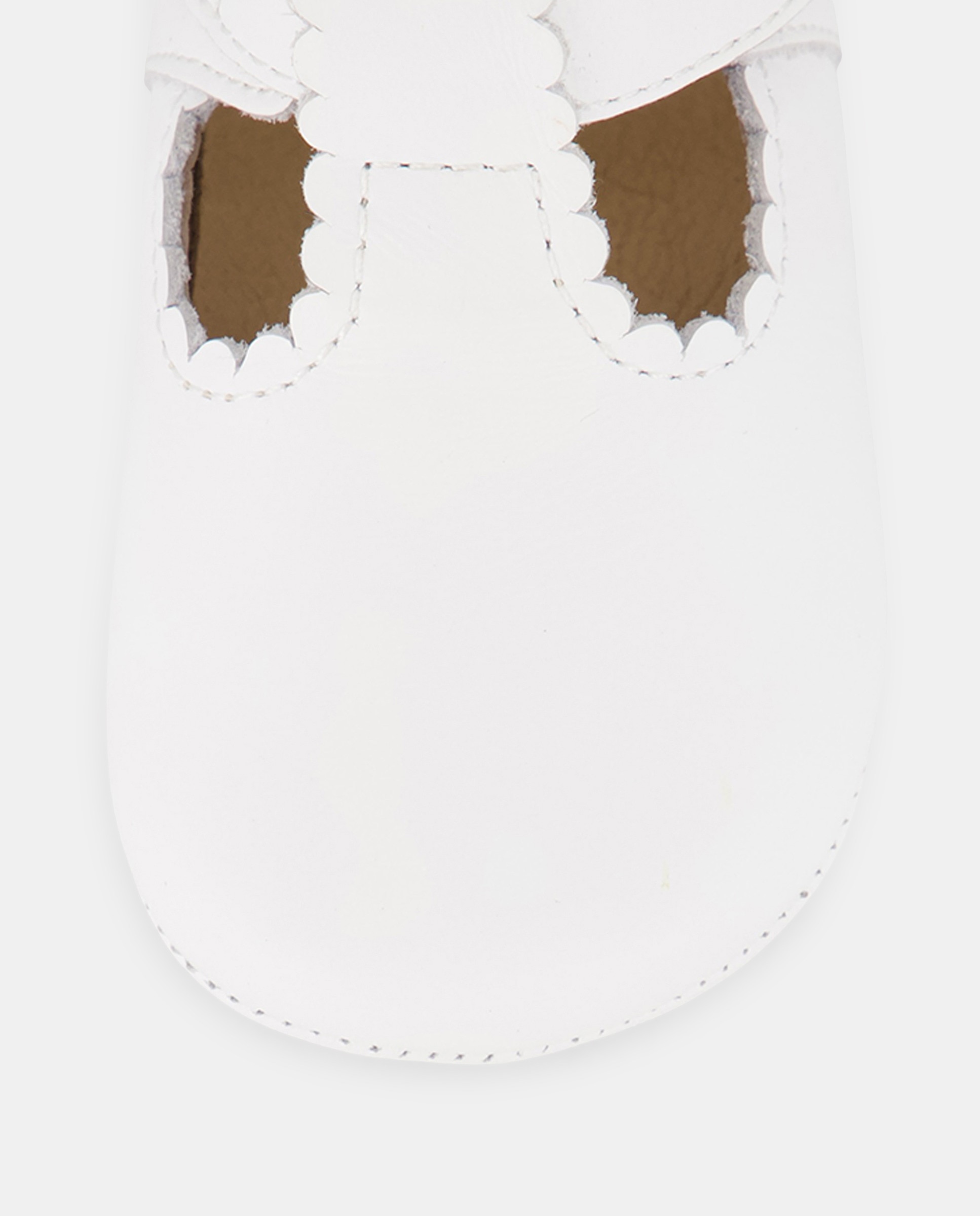 Sapatos de Presilha de Napa de Bebé com Ondas e Fecho Aderente Branco-5