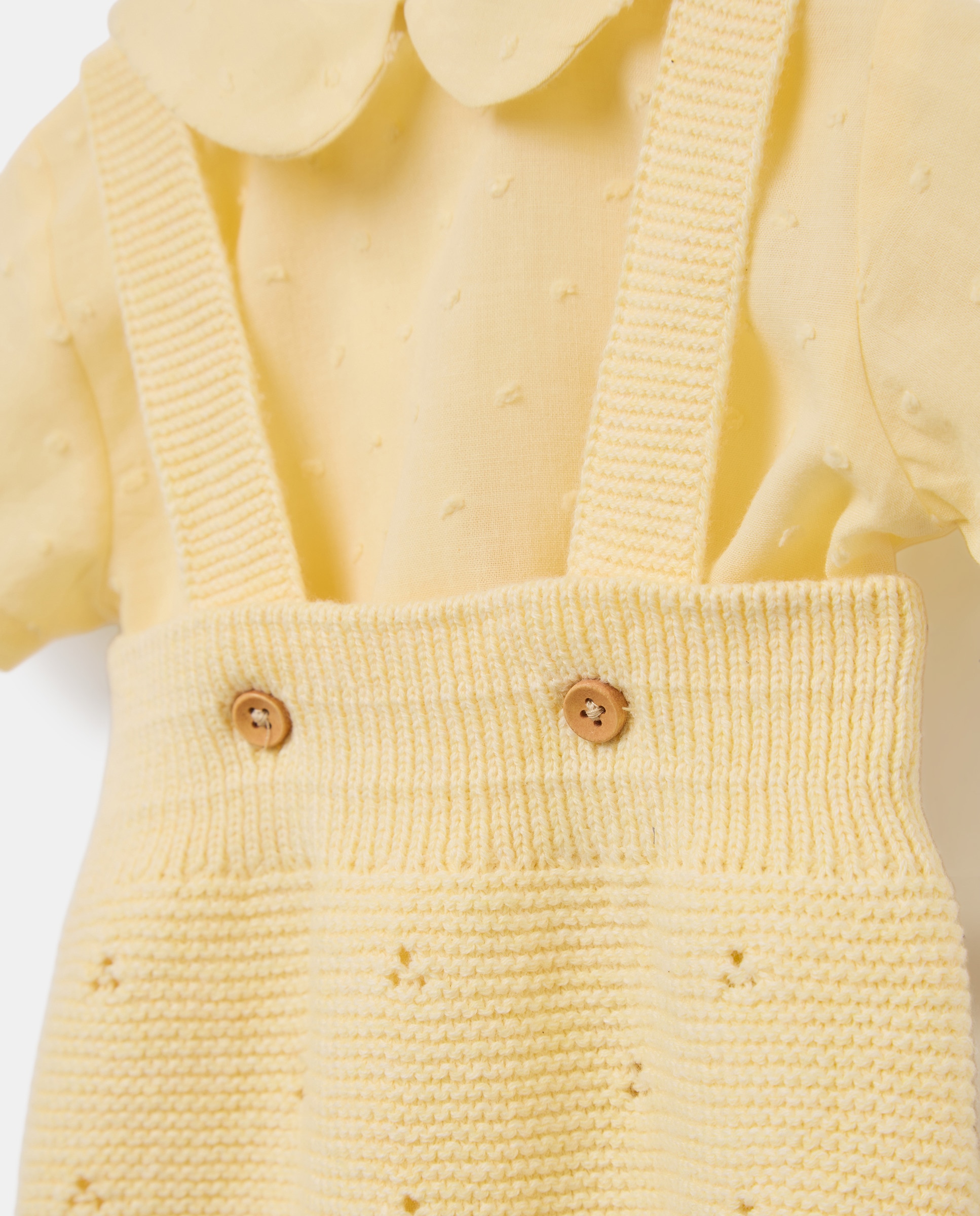 Conjunto de 2 Peças de Tricot de Bebé 300 Amarelo-3