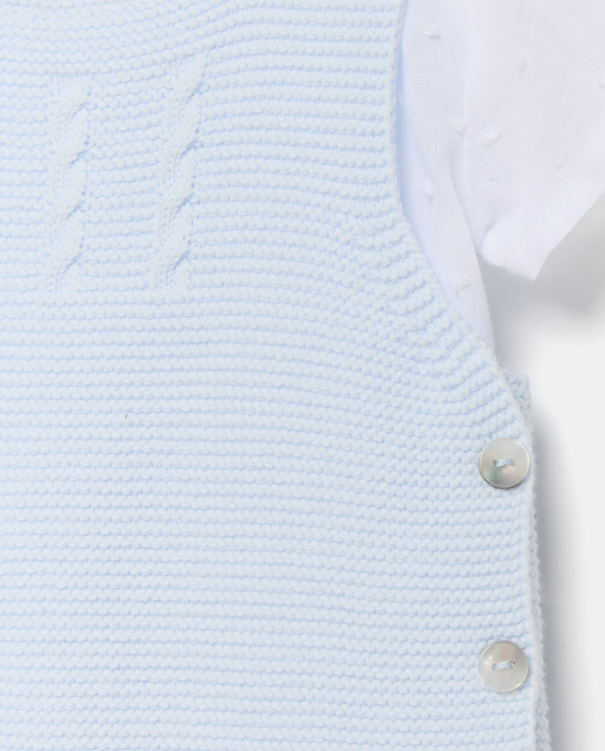 Conjunto de 2 Peças de Tricot de Bebé 410 Azul Claro-3