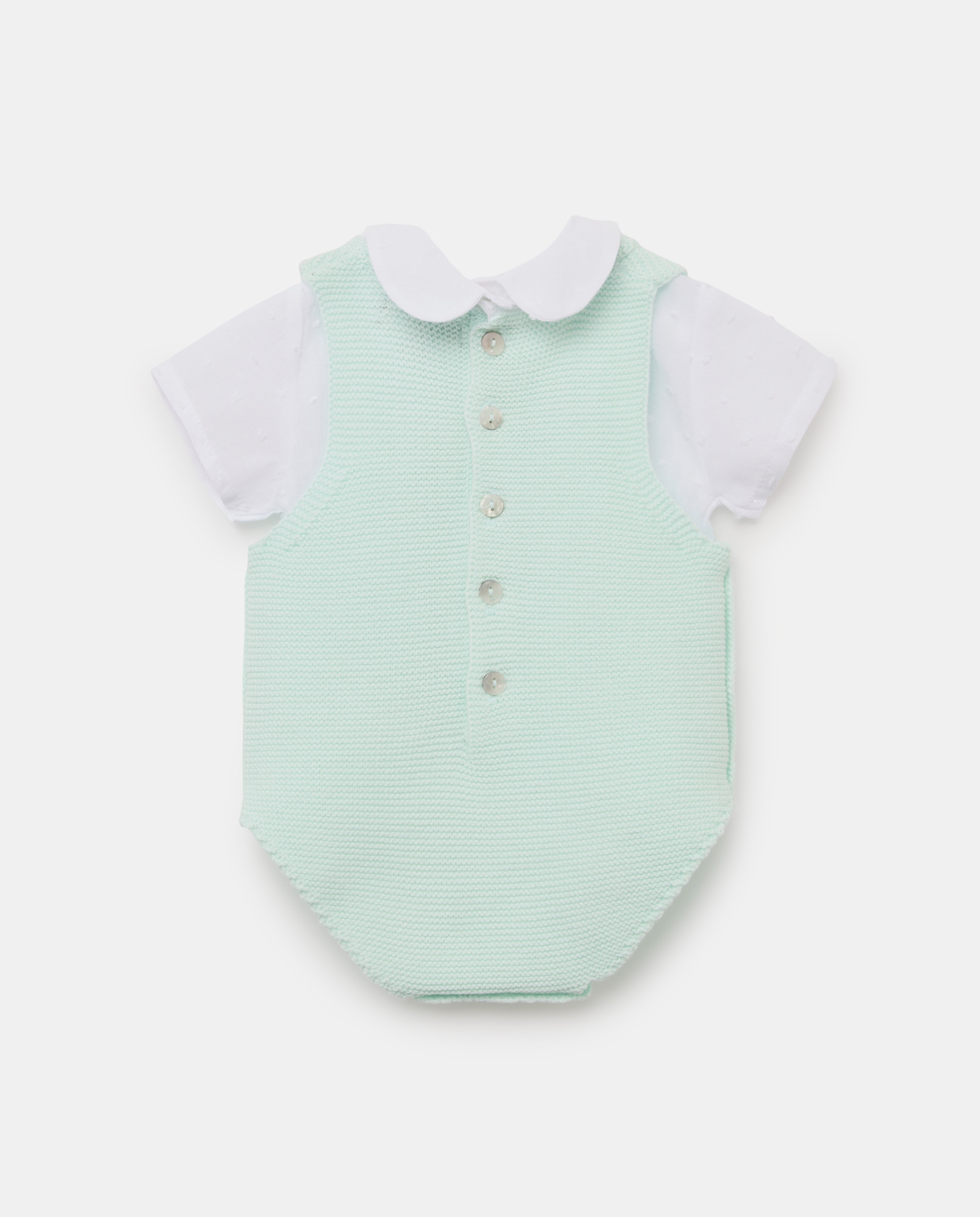 Conjunto de 2 Peças de Tricot de Bebé 582 Verde Água-2