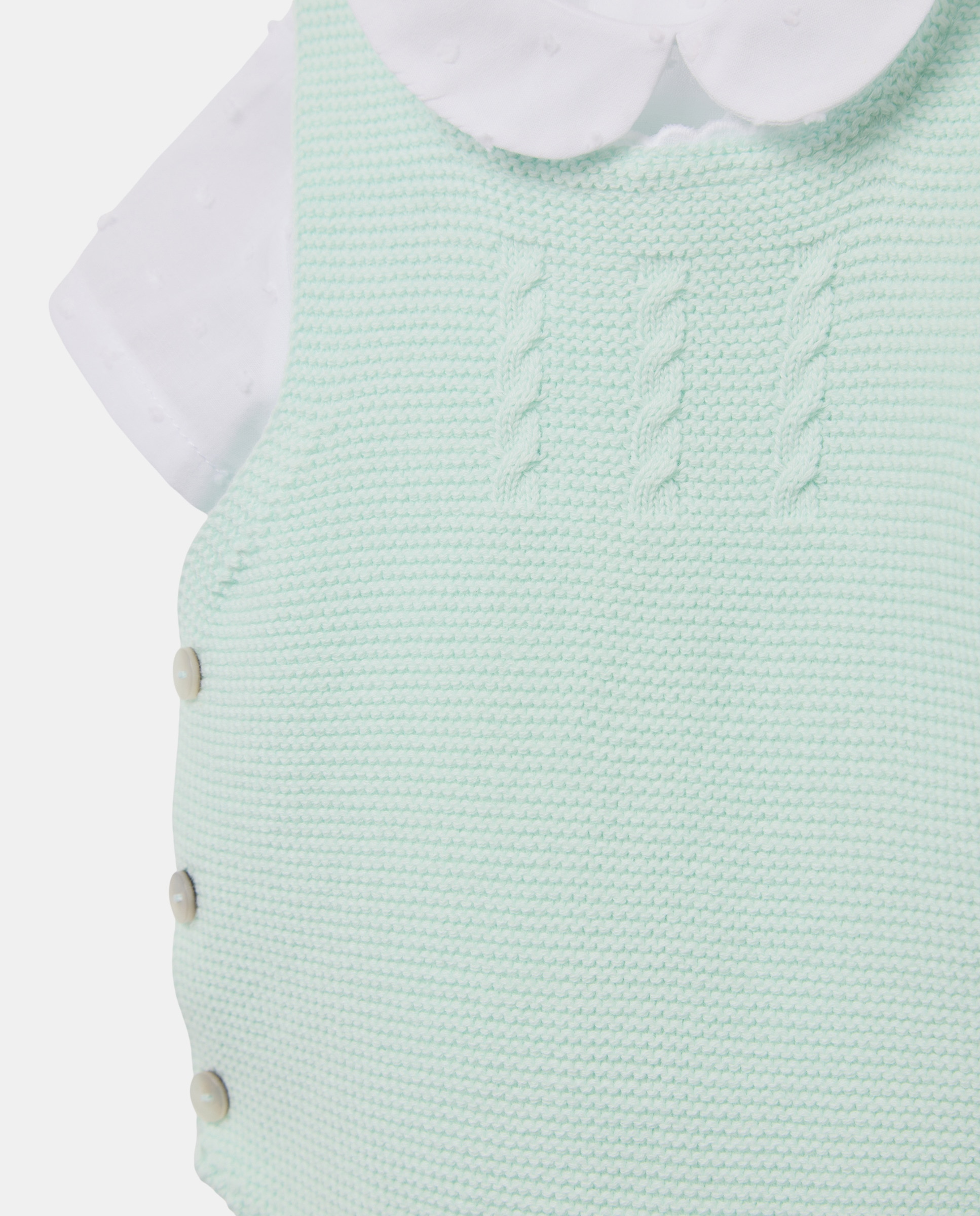 Conjunto de 2 Peças de Tricot de Bebé 582 Verde Água-3