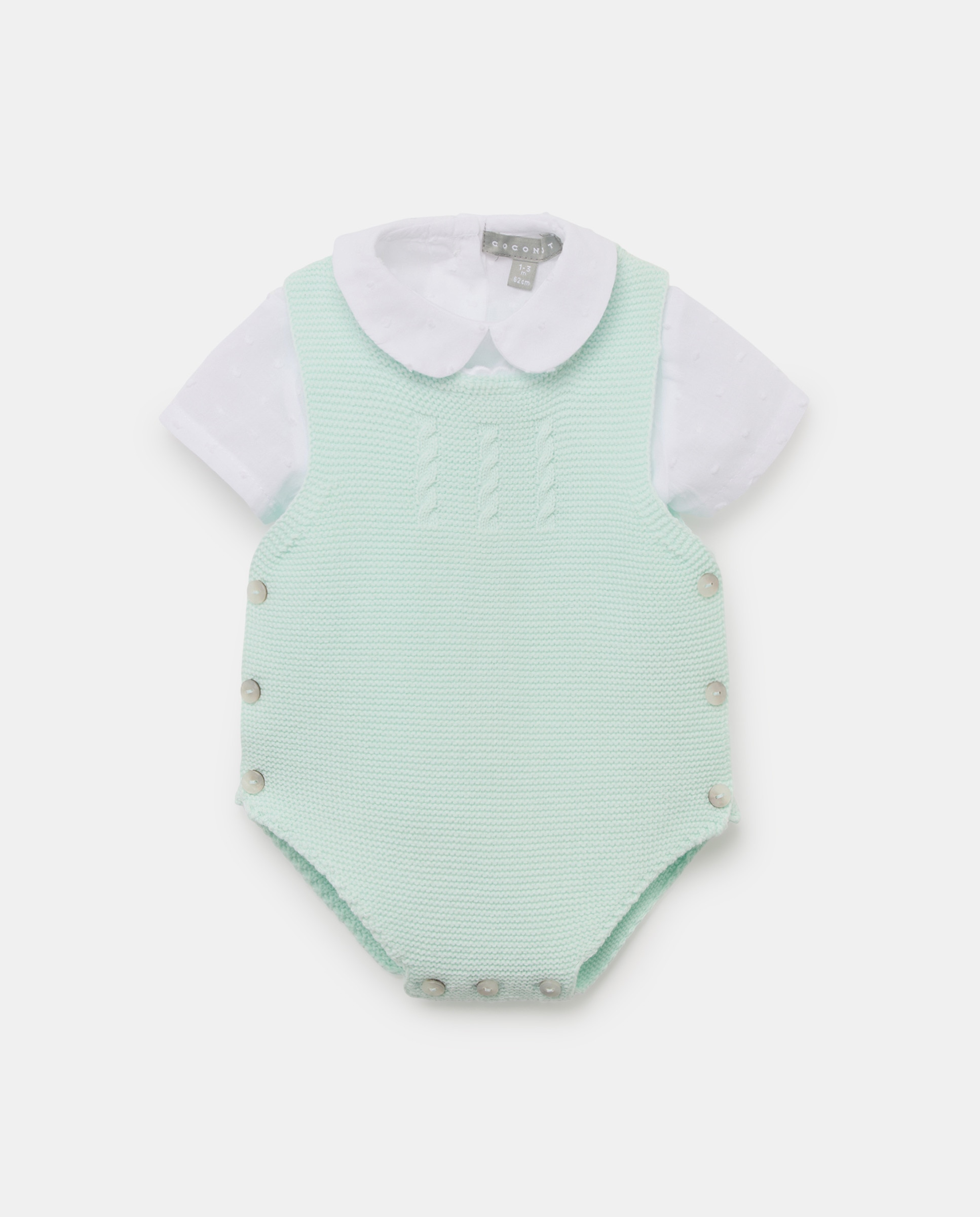 Conjunto de 2 Peças de Tricot de Bebé 582 Verde Água-1