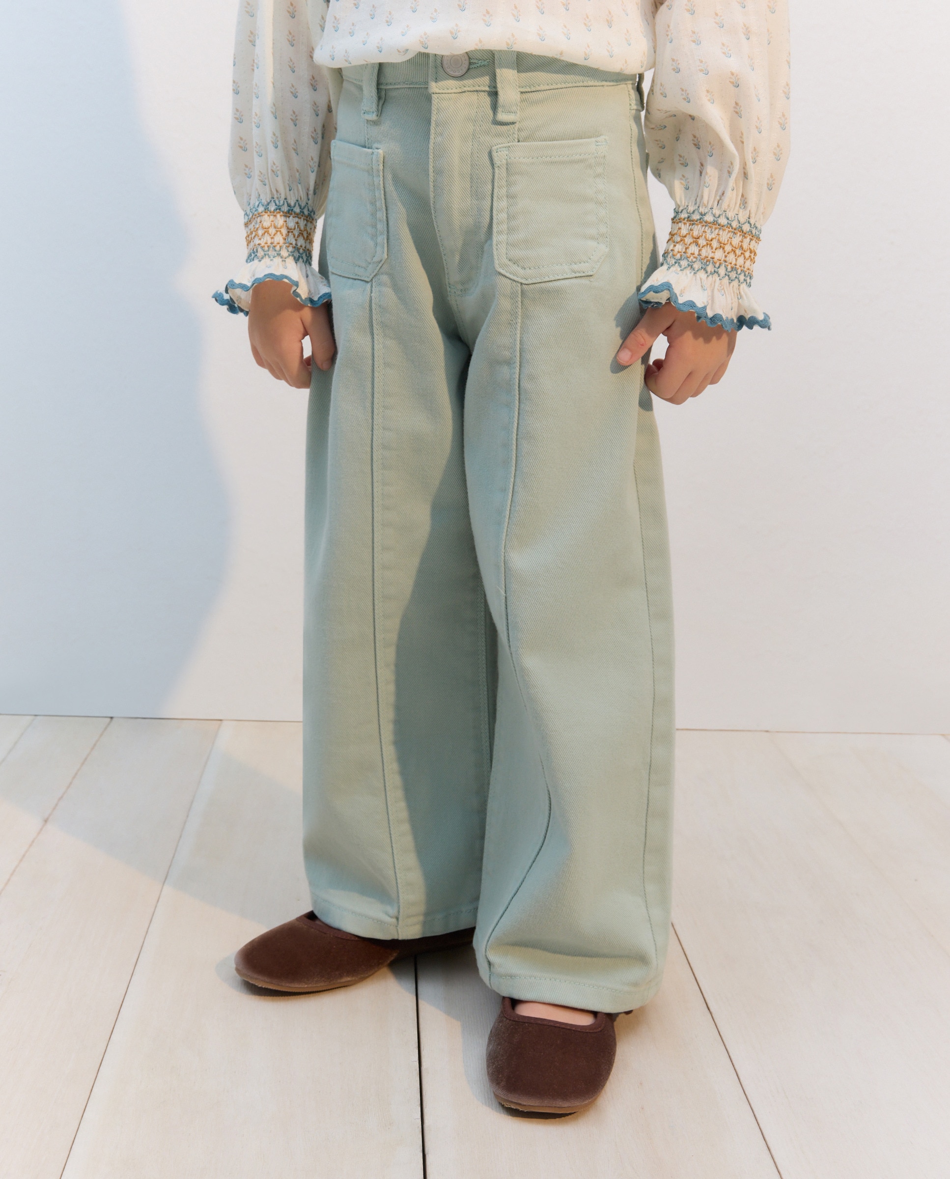 Jeans com Costura à Frente Sabão-2