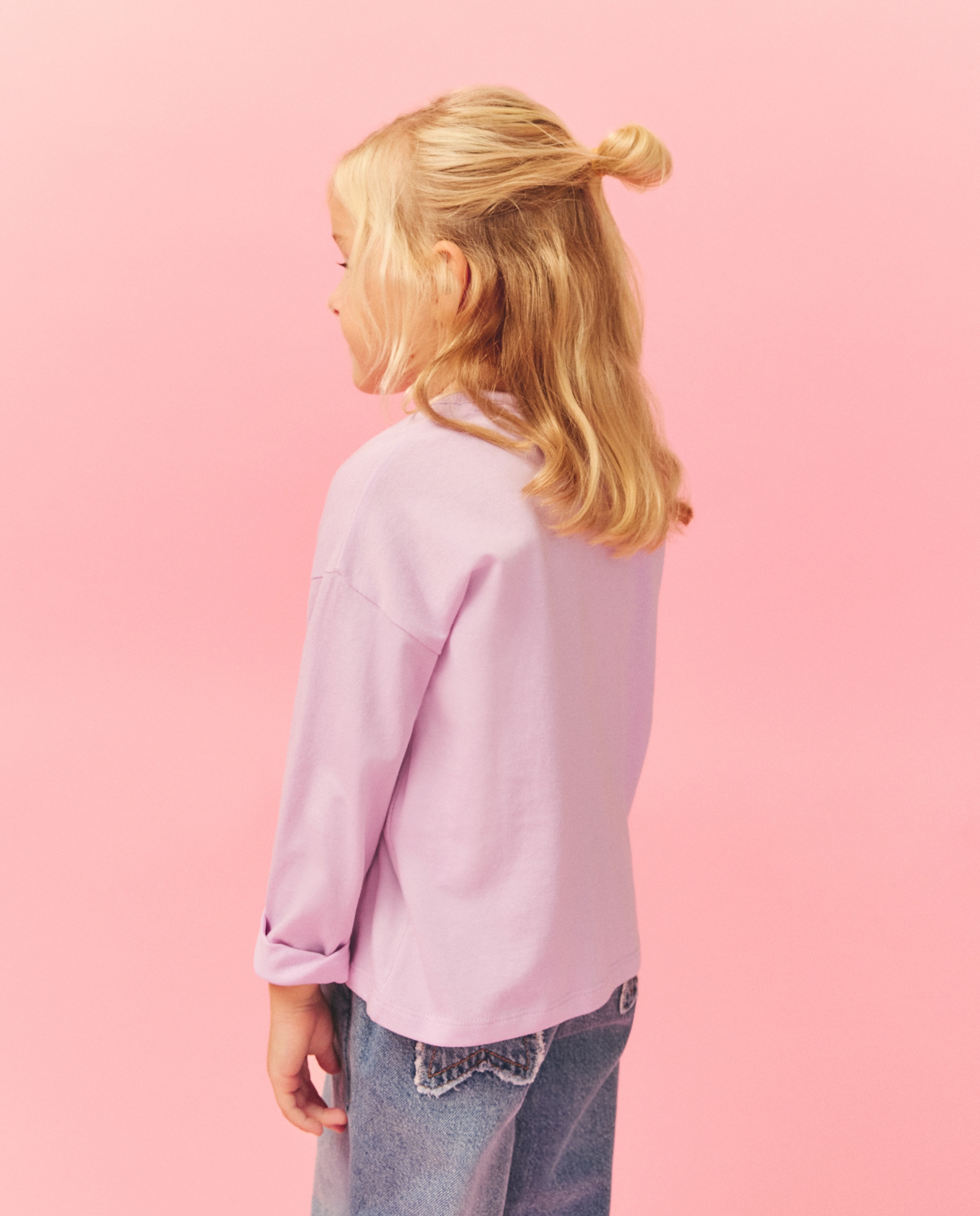 Camisola de Manga Comprida de Estampado Posicional Snoopy em Fato de Treino com Foil Kids El Corte Inglés 282 Malva-3