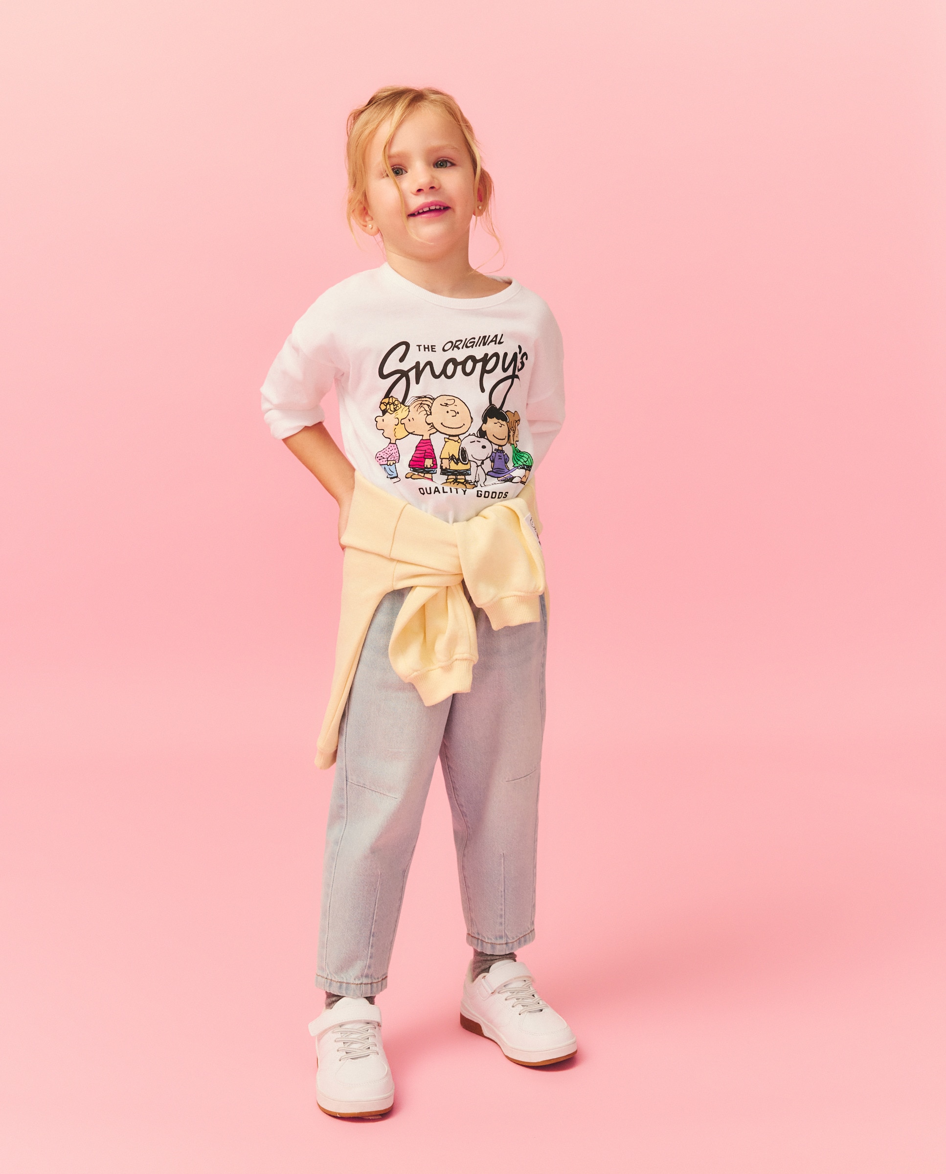 Camisola de Manga Comprida com Estampado Posicional Snoopy e o seu Grupo Kids El Corte Inglés Branco-marfim-2