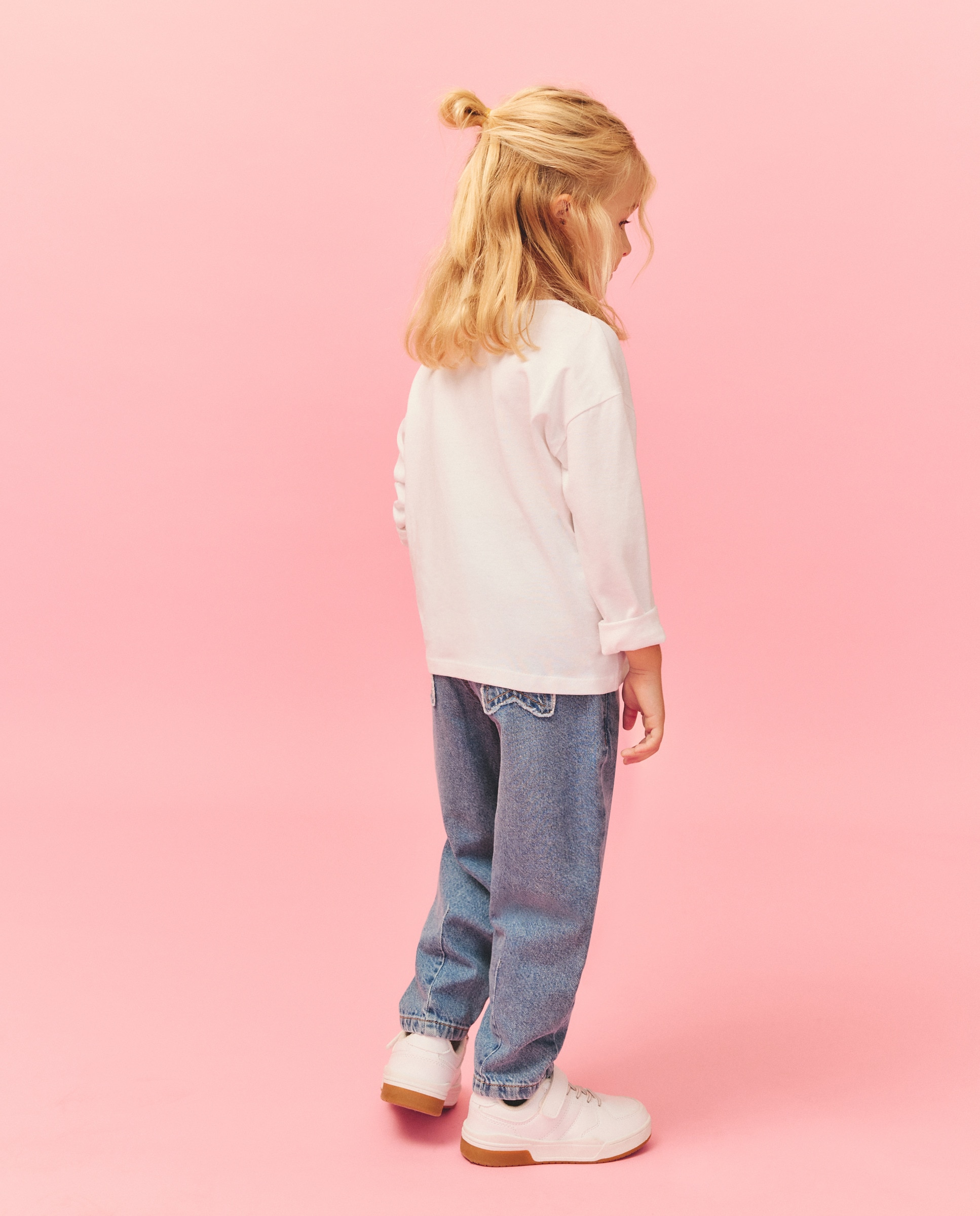 Camisola de Manga Comprida com Estampado Posicional Plano de Boneca "Mini Aitana" com Fio Metalizado e Lantejoulas Kids El Corte Inglés Branco-marfim-3