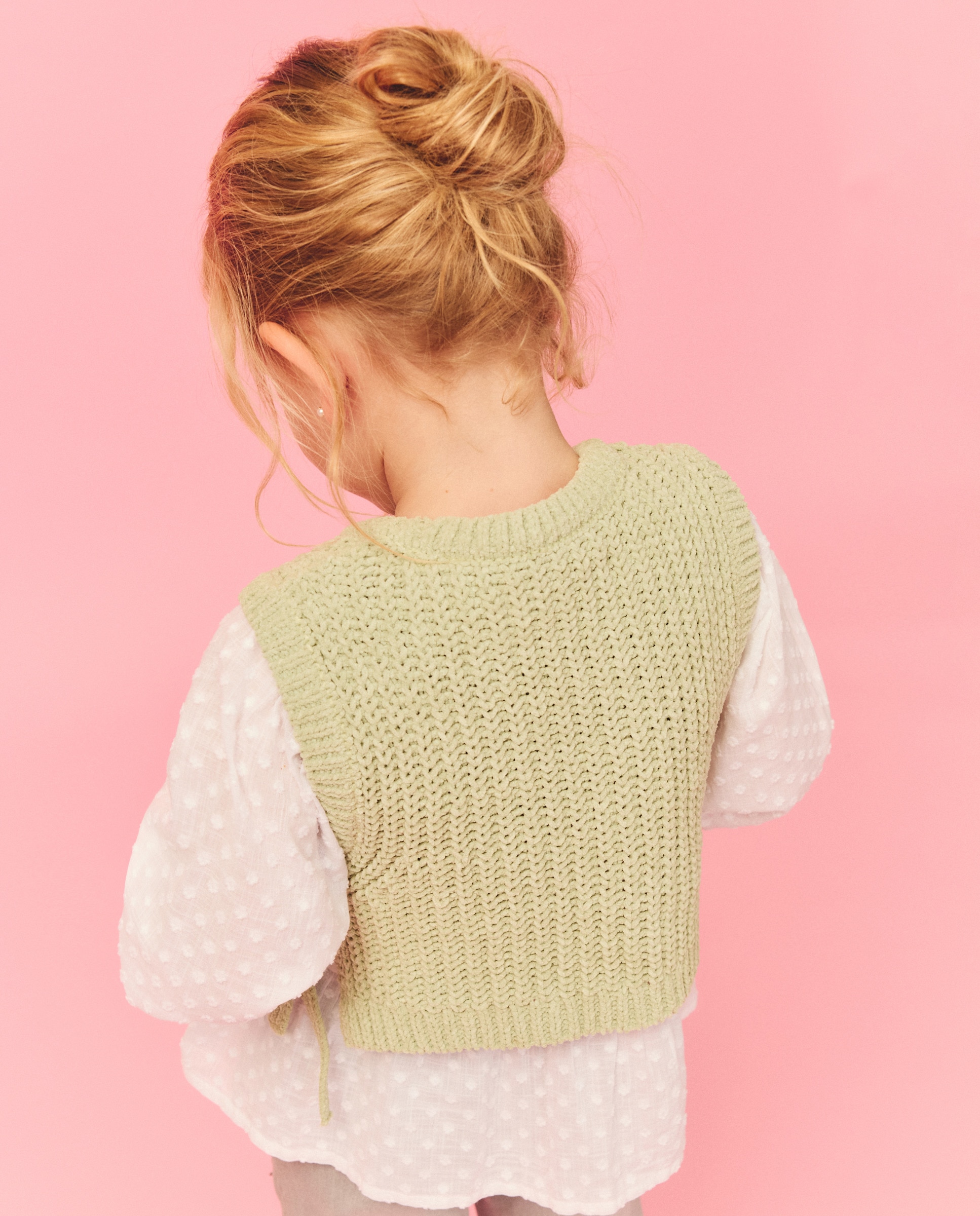 Colete de Chenille com Bolsos Verde-3