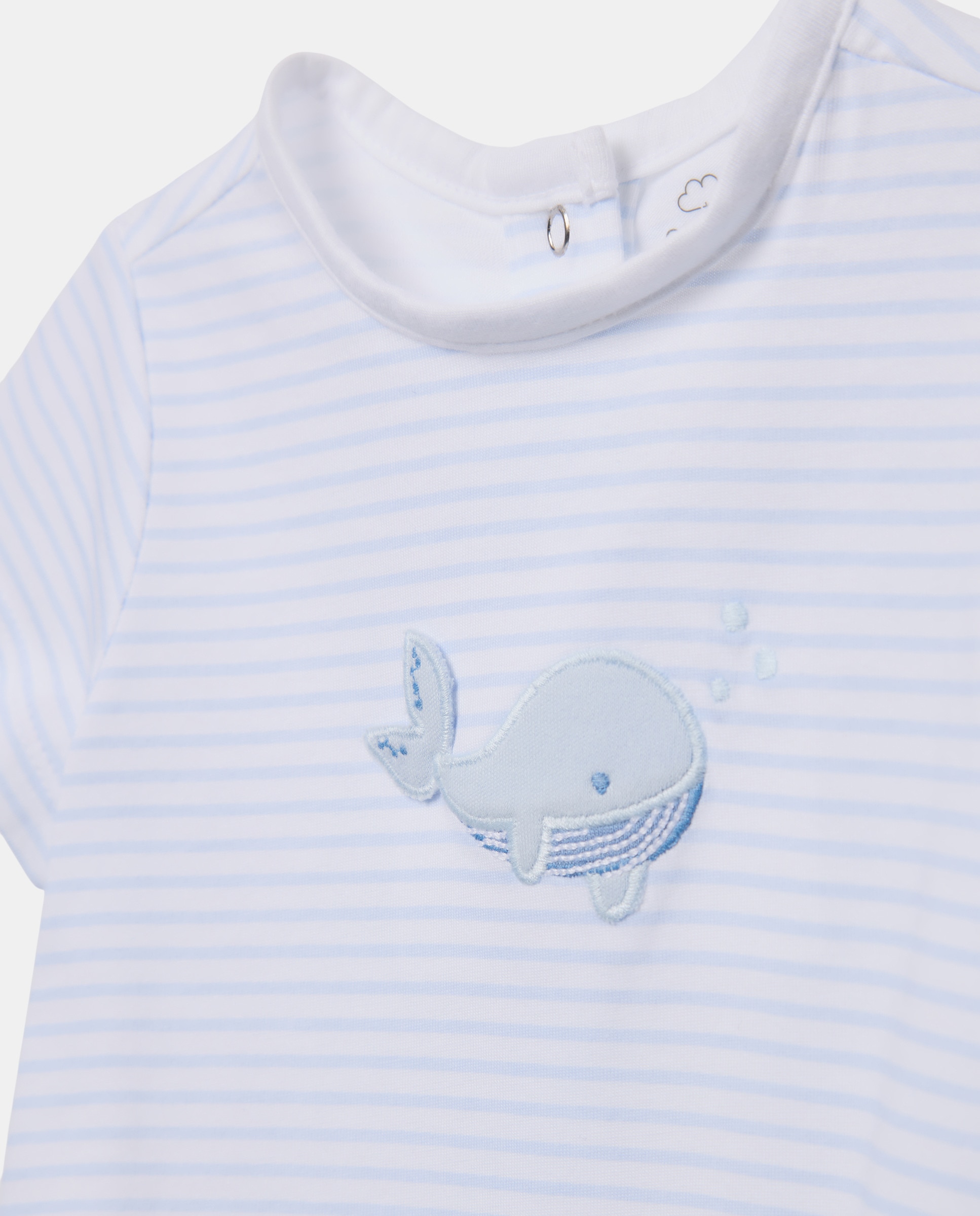 Babygrow de Malha Curto de Bebé com Estampado de Fantasia Cotton Juice Azul-3