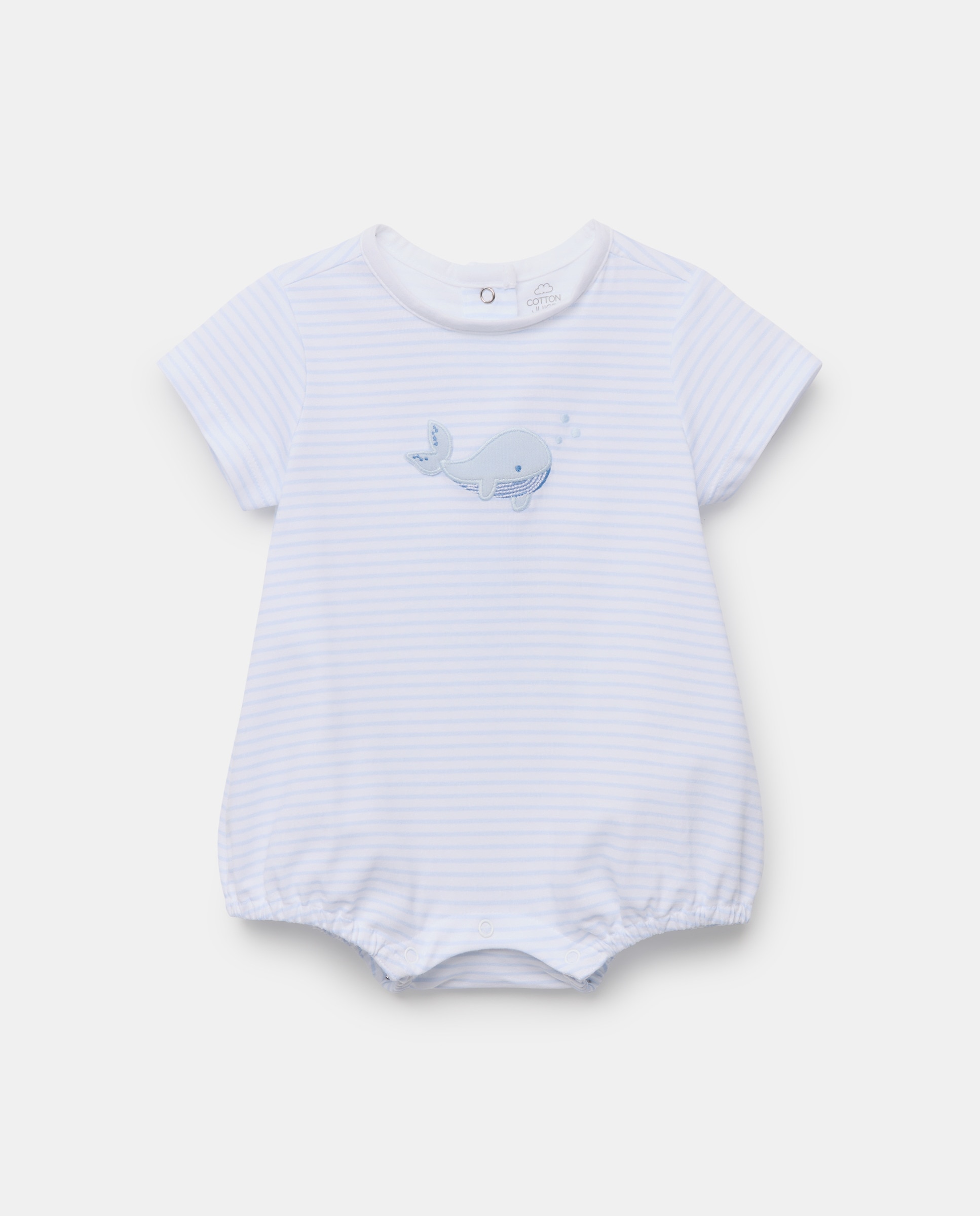 Babygrow de Malha Curto de Bebé com Estampado de Fantasia Cotton Juice Azul-1