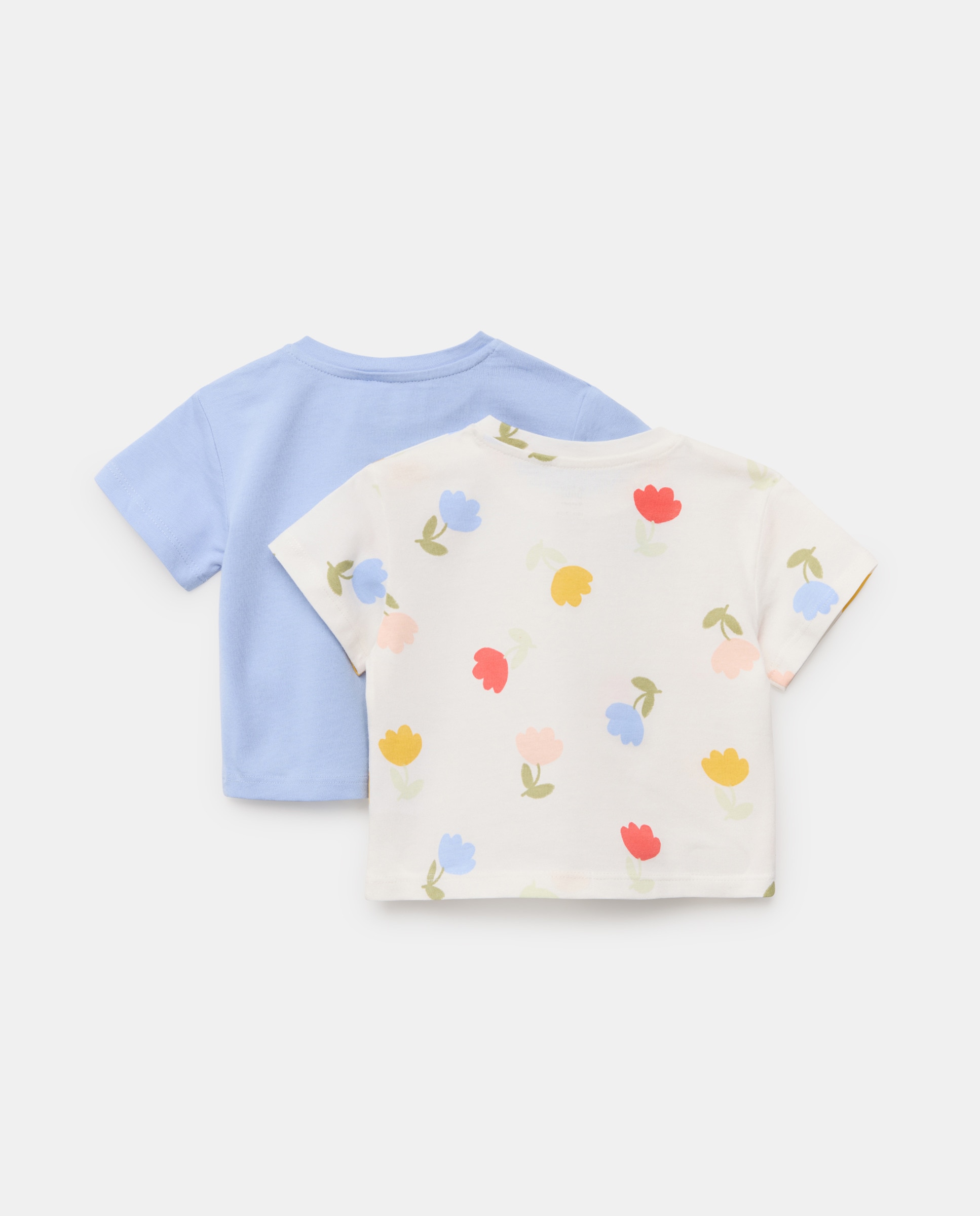 Pack de T-shirts Estampadas de Bebé com Manga Curta Branco-2