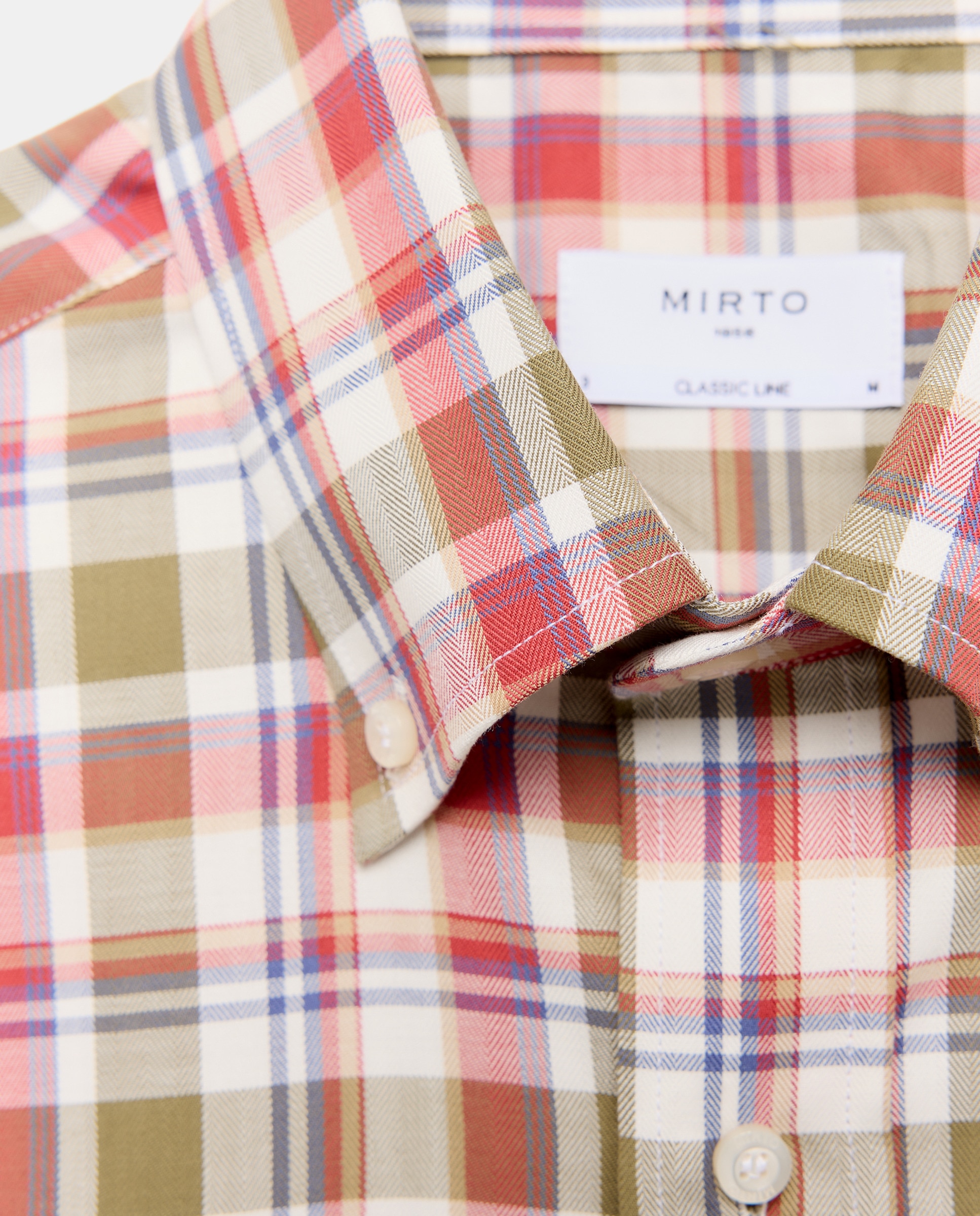 Camisa Casual de Manga Comprida e aos Quadrados Grená-5