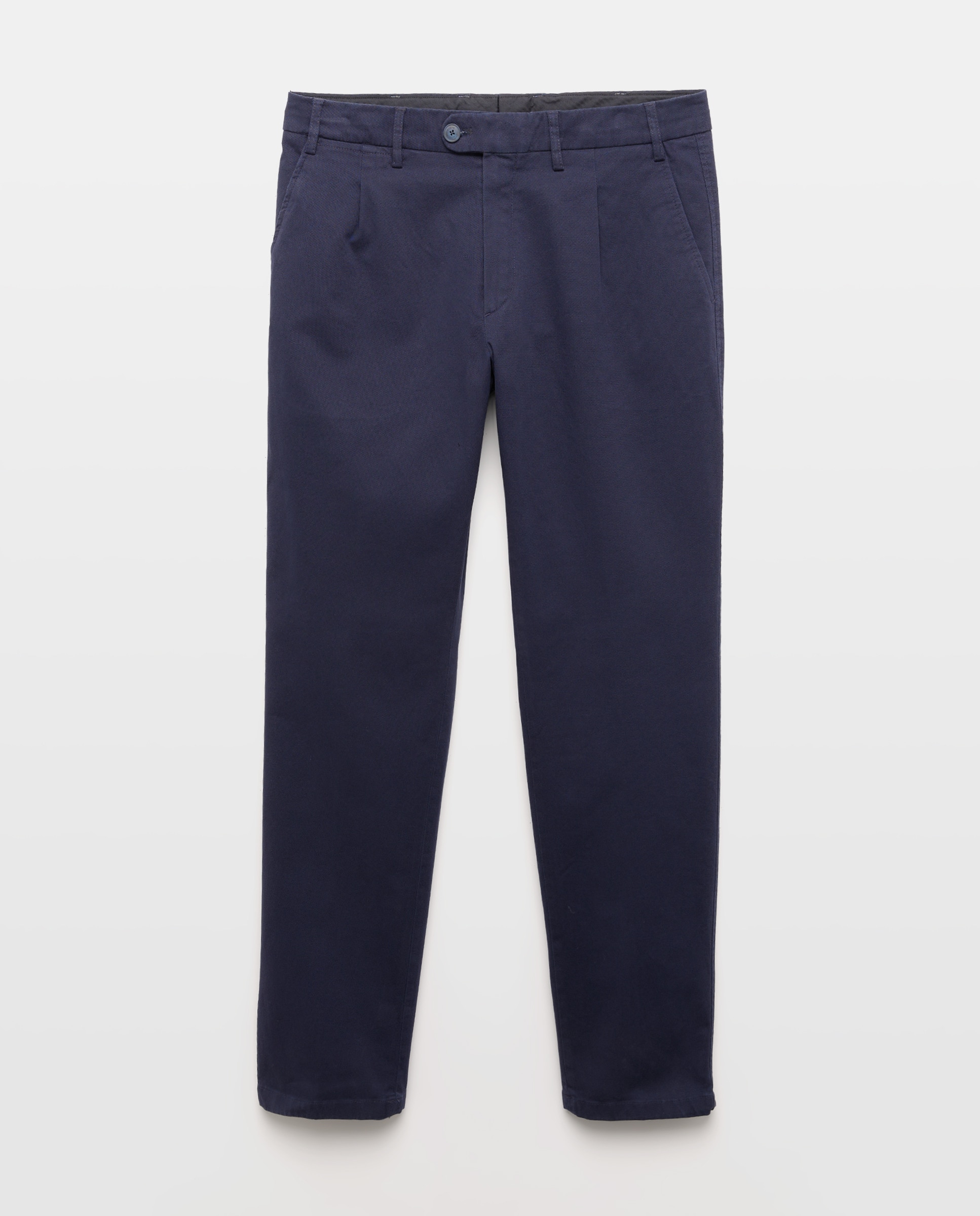 Calças Chino Custom Fit com Estrutura Azul-marinho-4