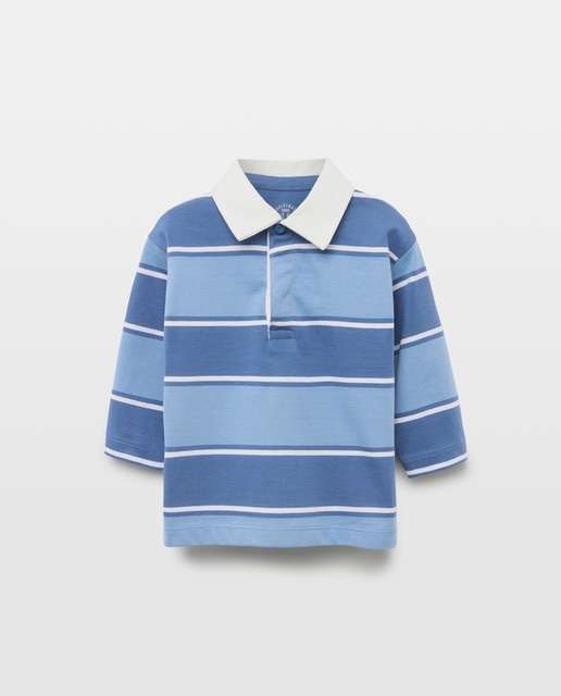 Imagen 0 de Sudadera de bebé cuello polo rayas