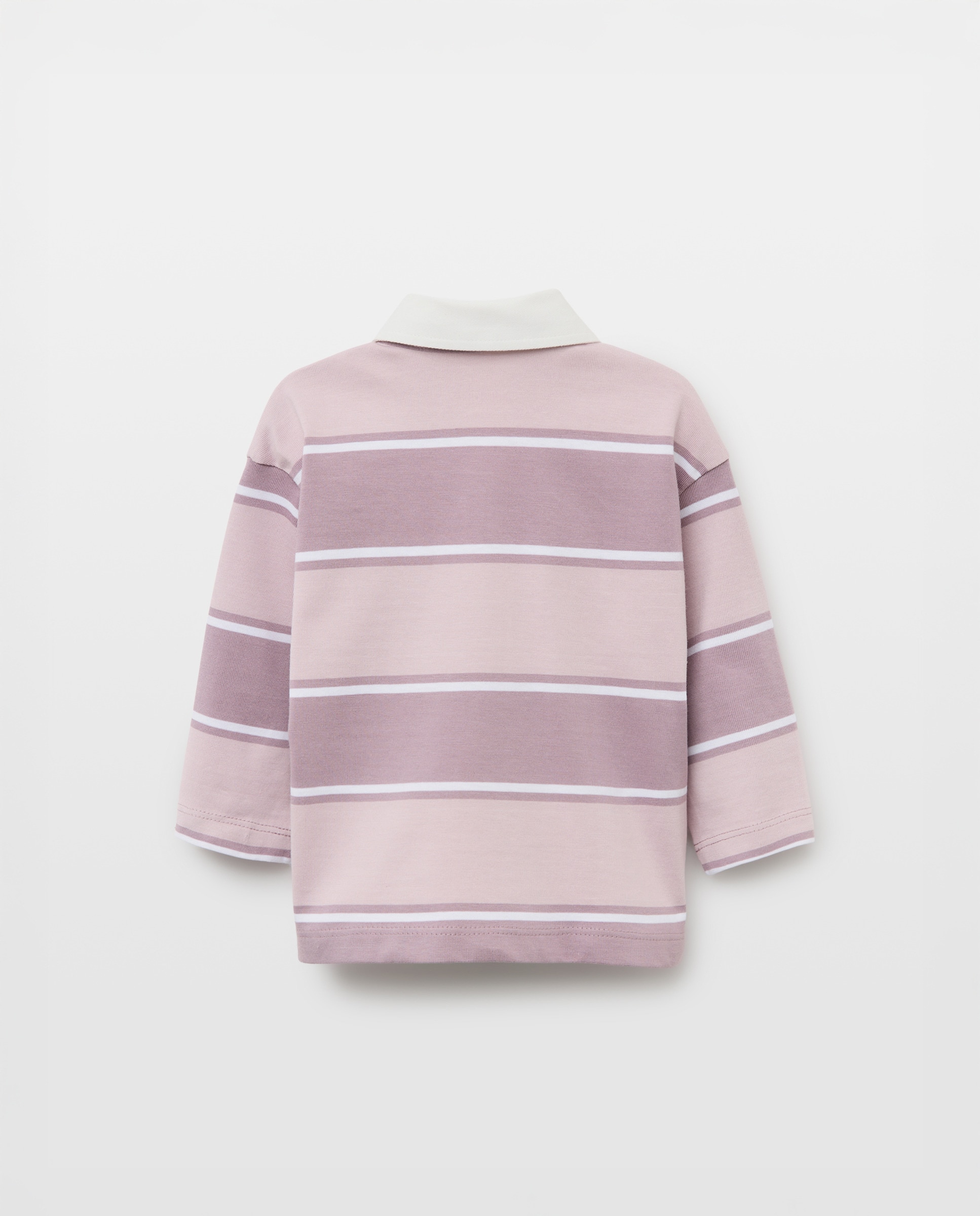 Sudadera de bebé cuello polo rayas Morado-2