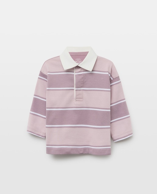 Imagen 0 de Sudadera de bebé cuello polo rayas