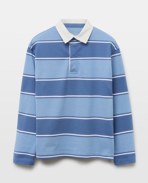Imagen 0 de Sudadera de niño cuello polo rayas