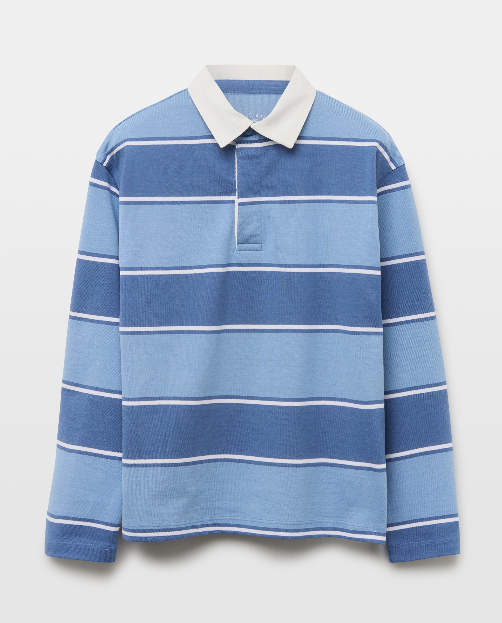 Sudadera de niño cuello polo rayas 430 Azul oscuro-1