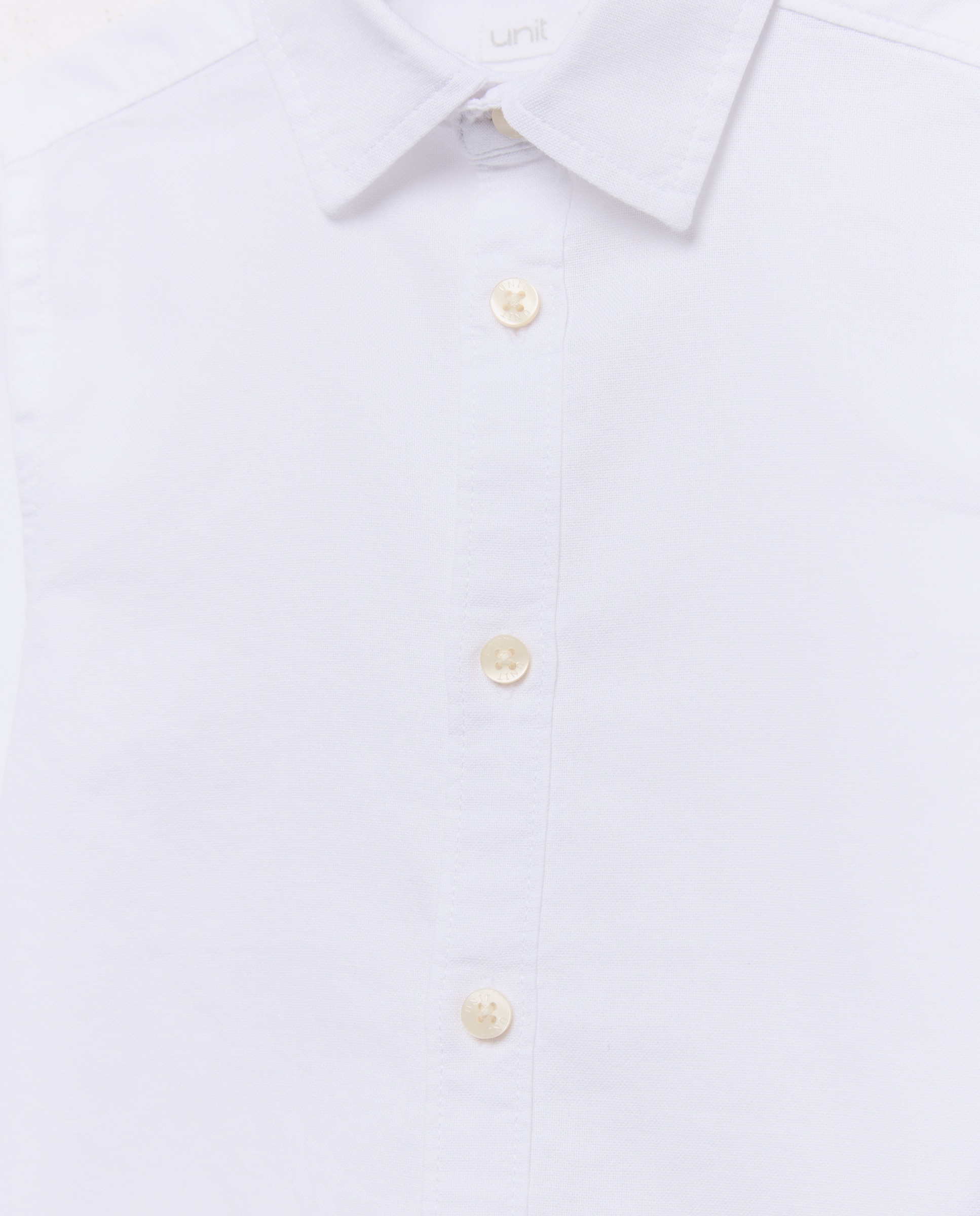Camisa de bebé oxford lavado lisa Blanco-3
