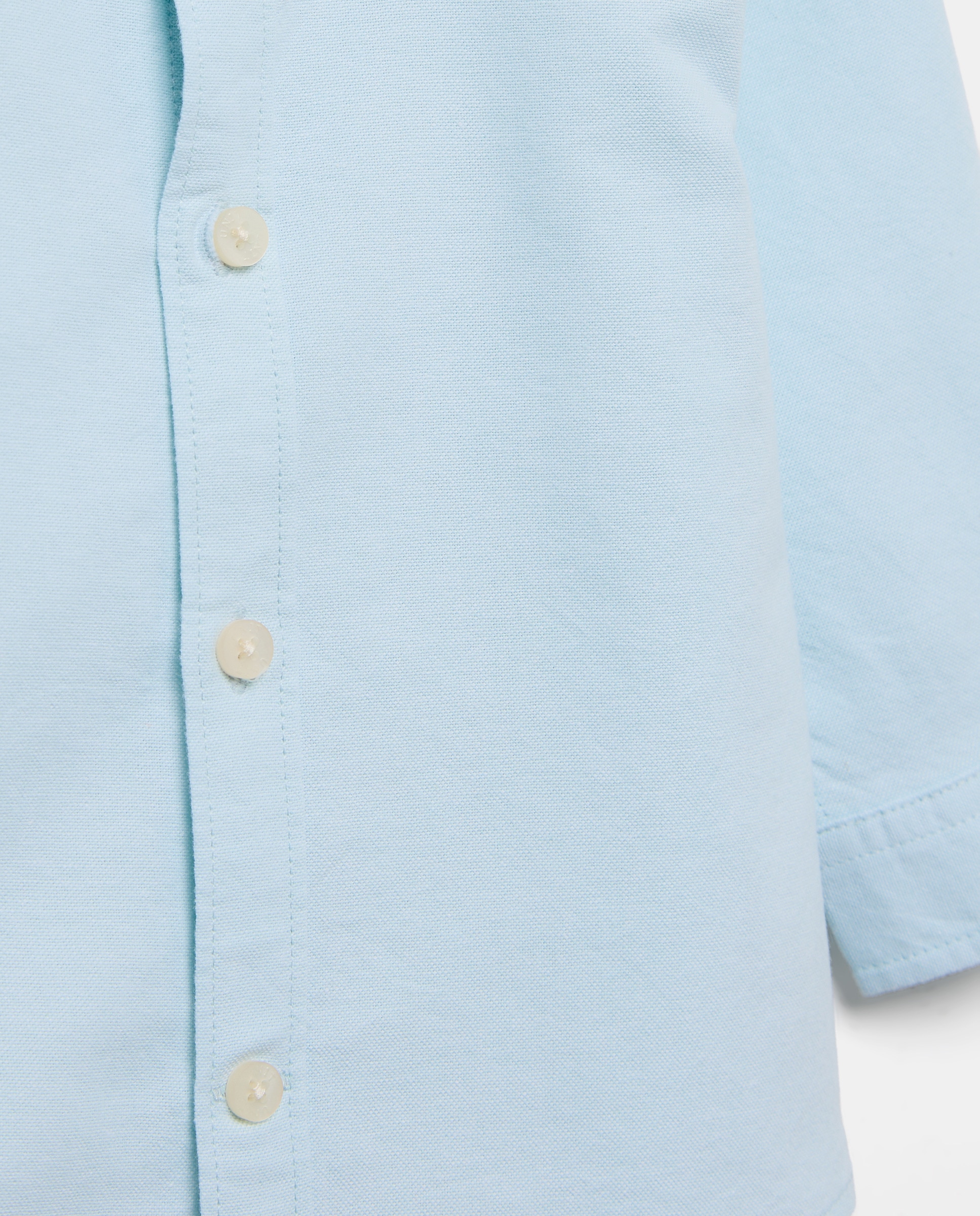 Camisa de bebé oxford lavado lisa 410 Azul claro-3