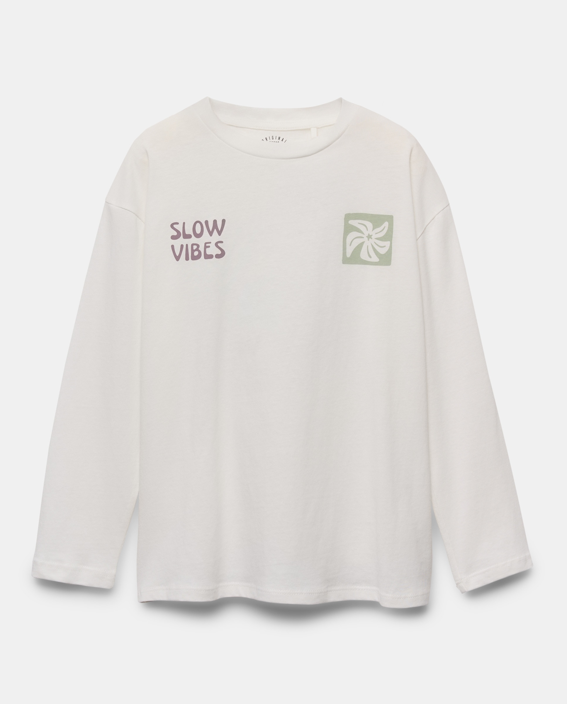 Camiseta de niño estampada manga larga Blanco-1