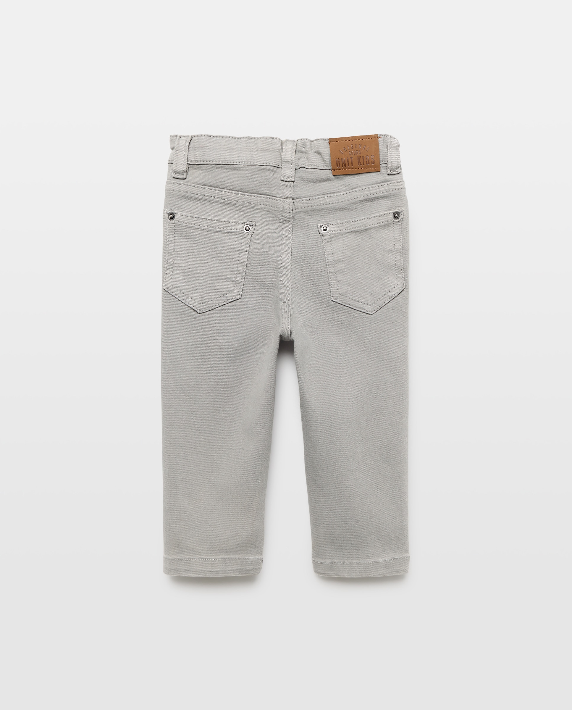Pantalón de bebé denim color 5 bolsillos Gris claro-2