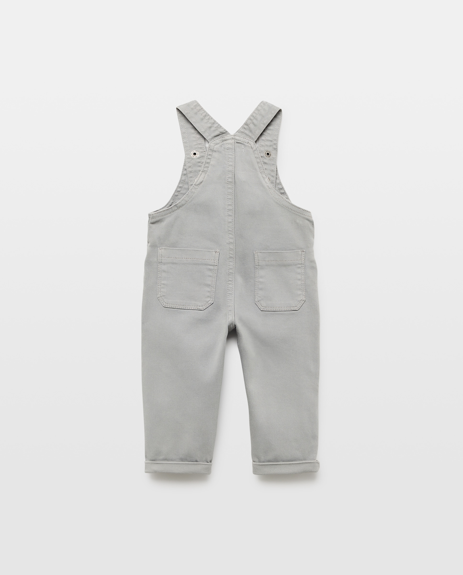 Peto de bebé denim color Gris claro-2