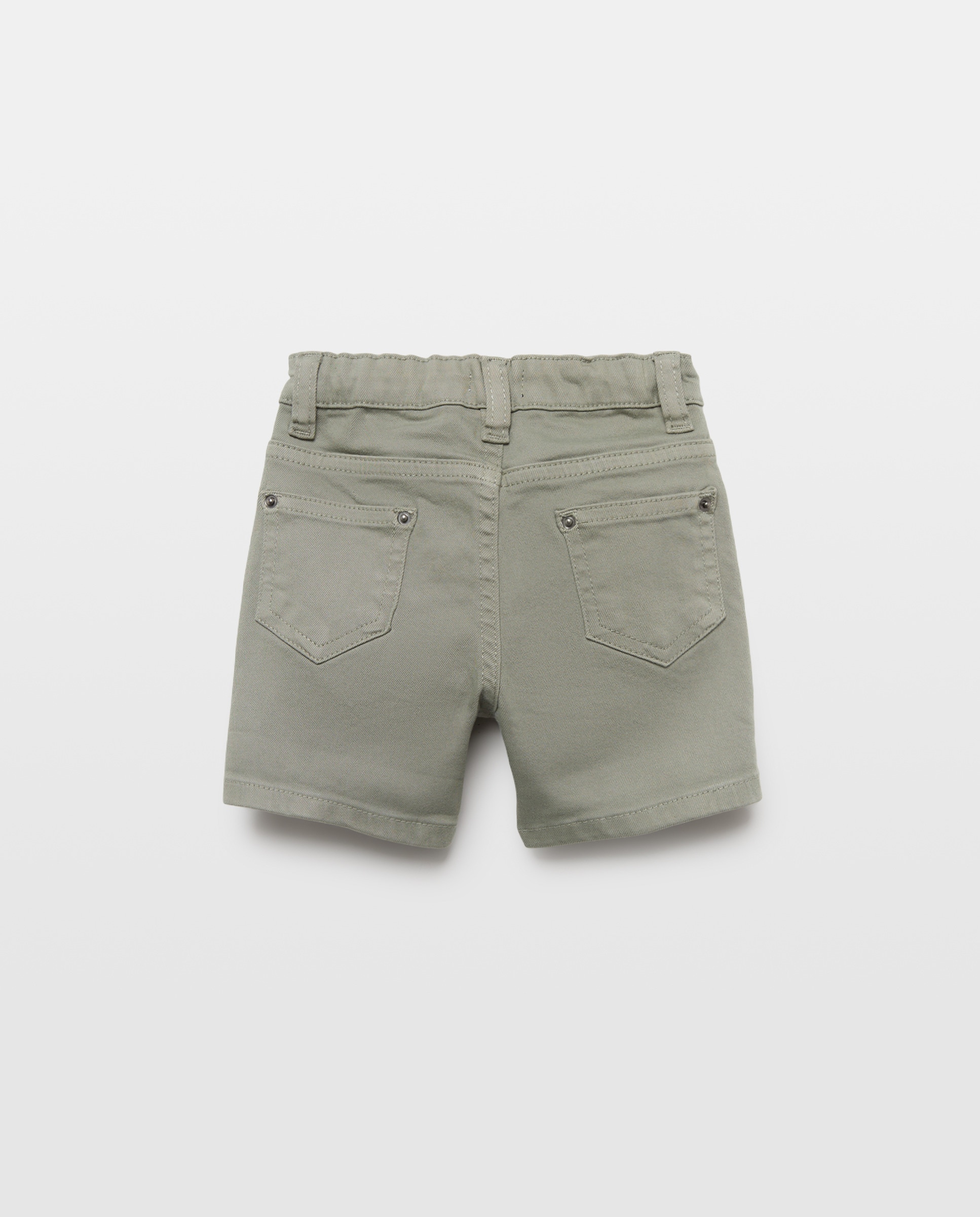 Bermuda de bebé denim color 5 bolsillos efecto lava 510 Verde claro-2
