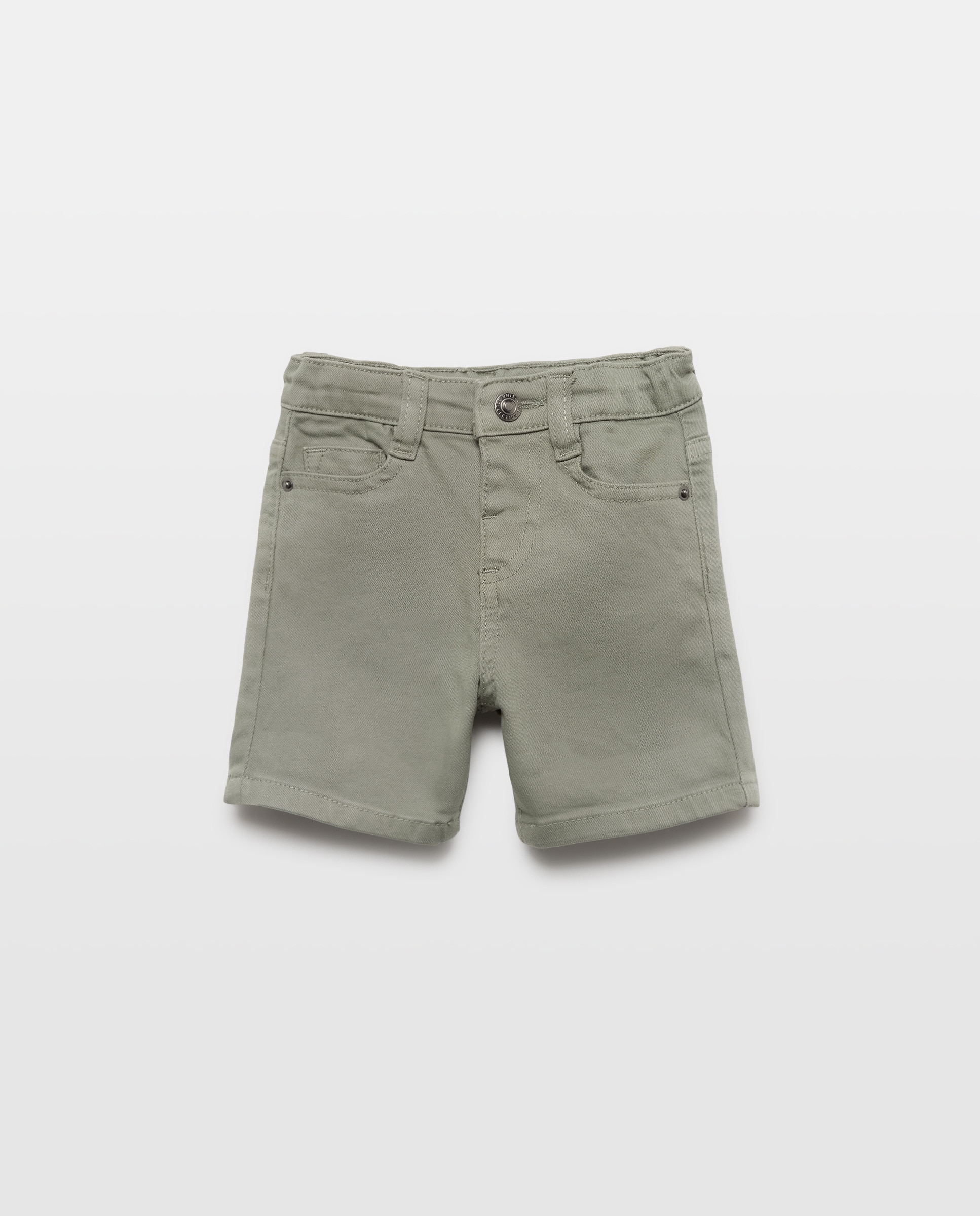 Bermuda de bebé denim color 5 bolsillos efecto lava 510 Verde claro-1