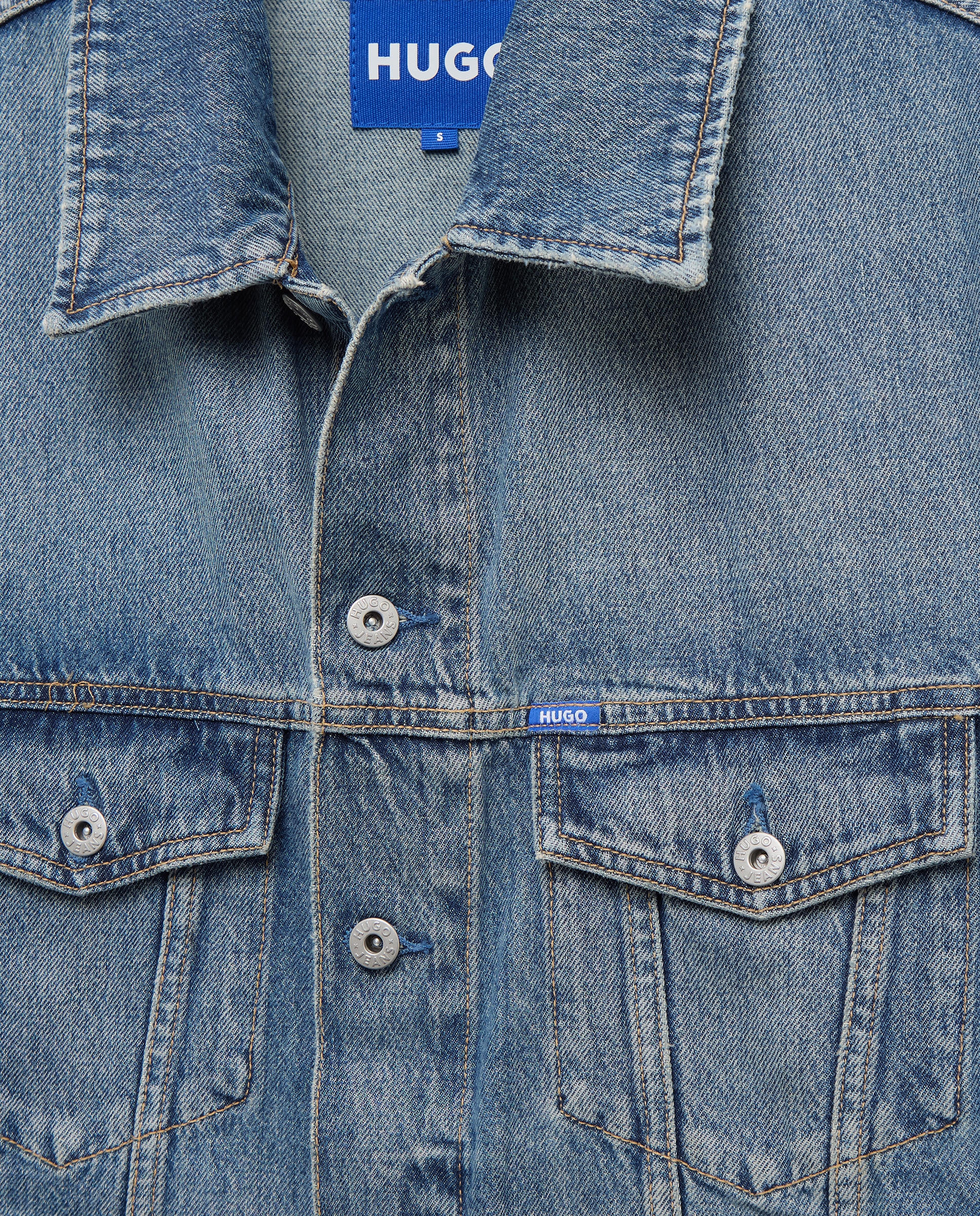 Blusão de Ganga com Manga Comprida Azul-5