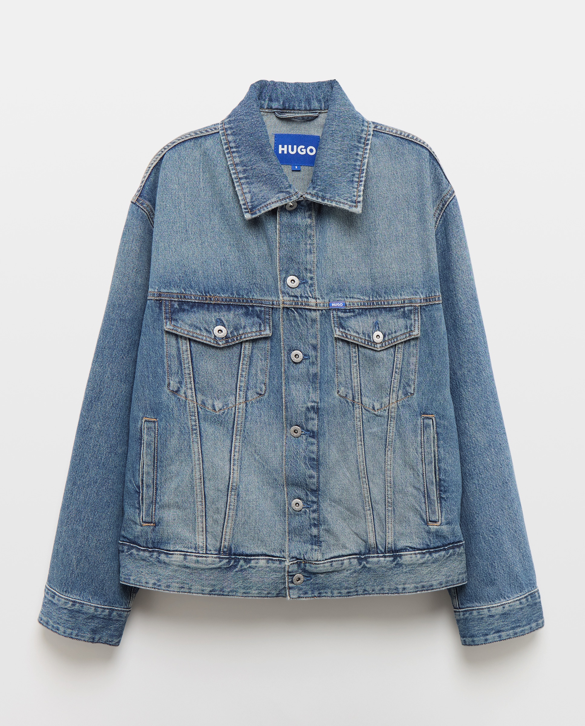 Blusão de Ganga com Manga Comprida Azul-4