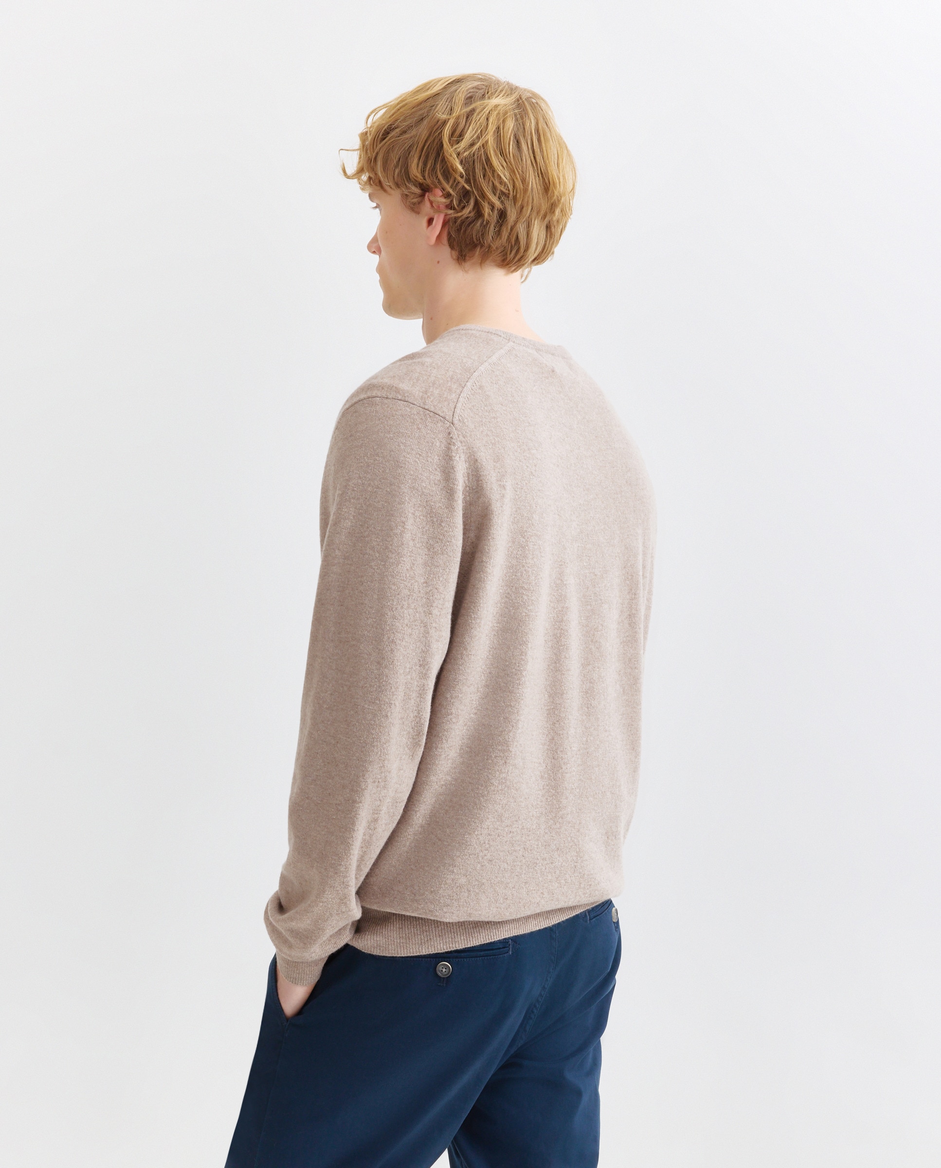 Jersey de lana 100% de hombre con cuello pico - Alan Paine - Topo Topo-3