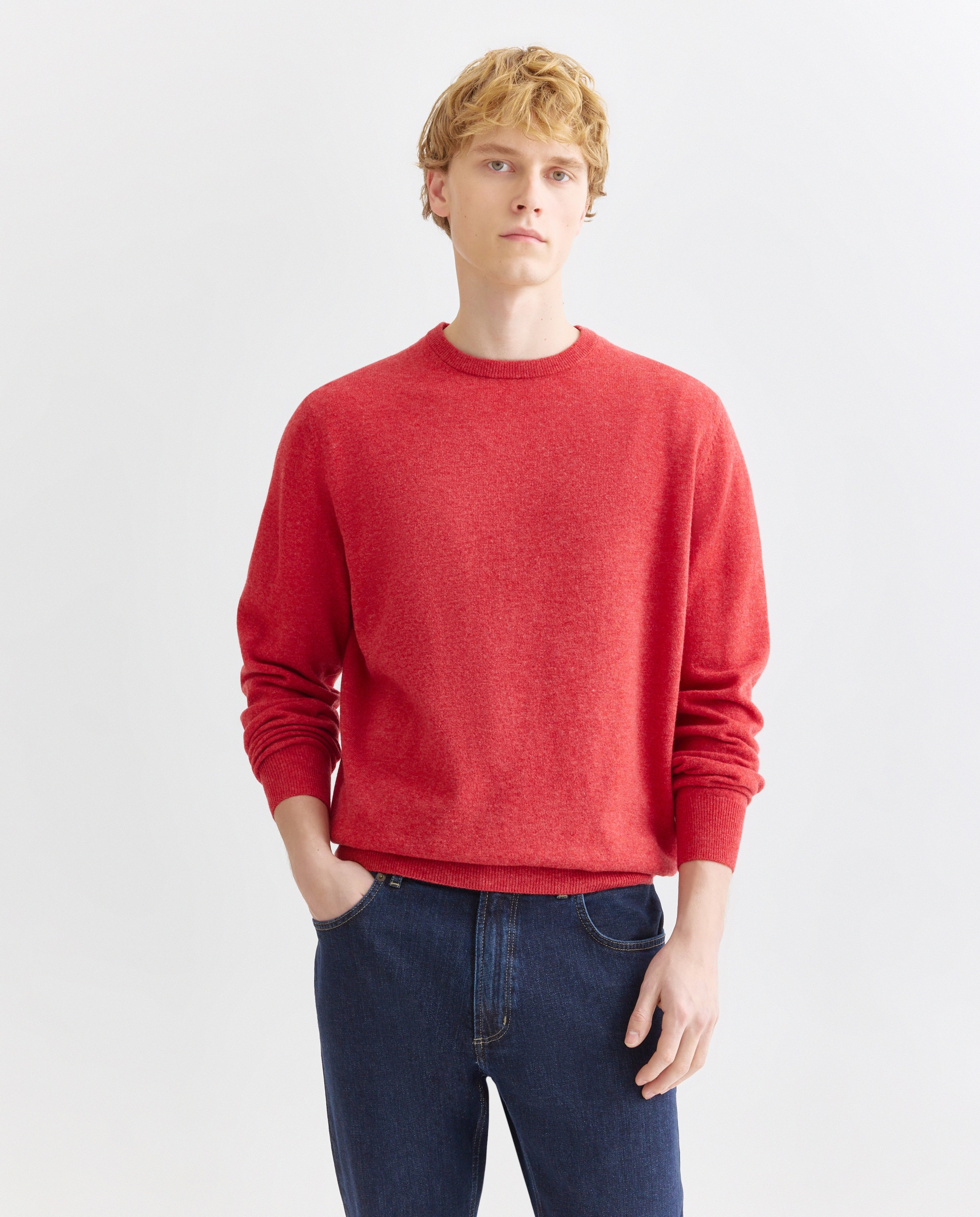 Imagem 0 de Camisola de Malha com Decote Redondo e 100% Lã