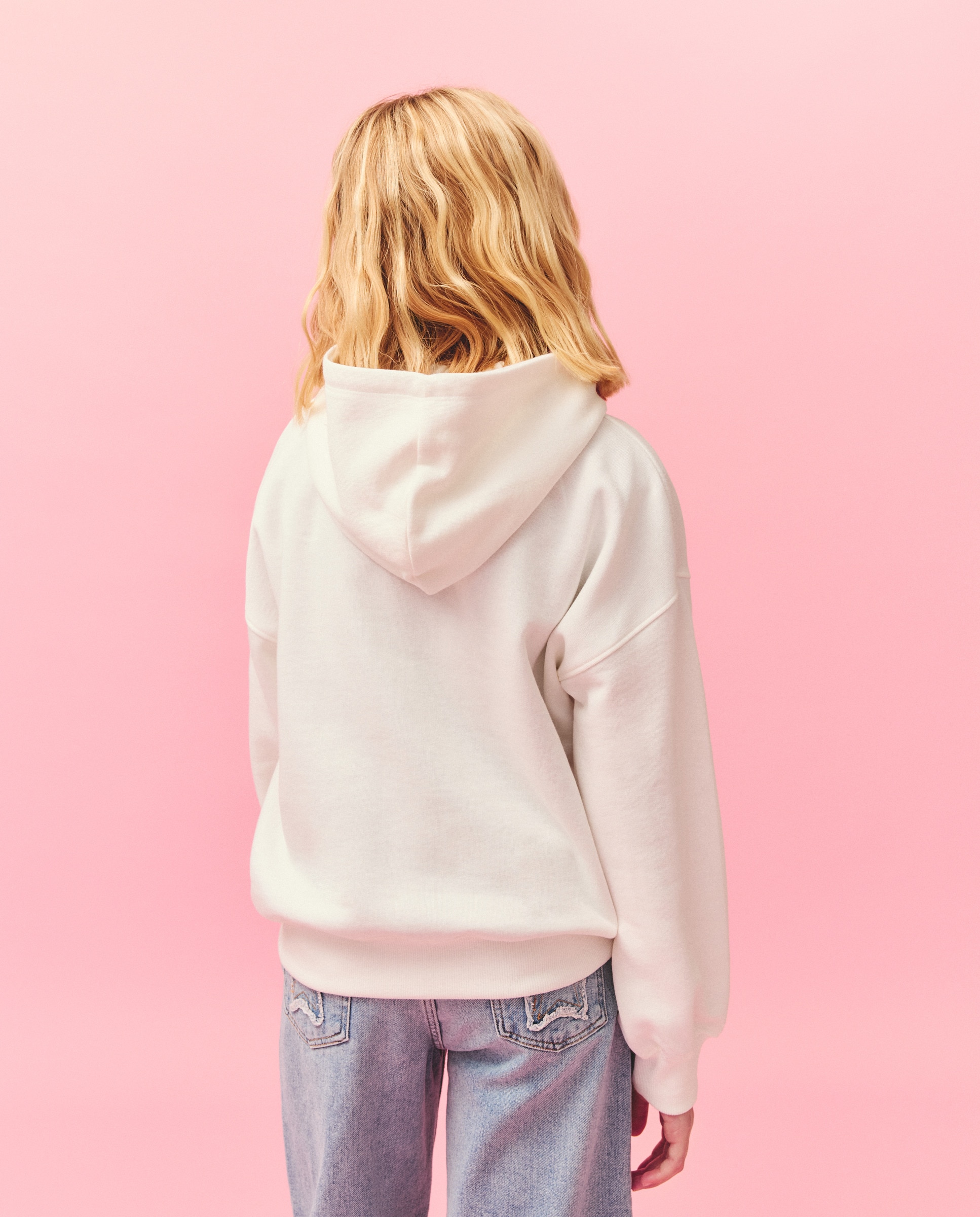 Sweatshirt com Capuz e Estampado Posicional do Snoopy a Ouvir Música 120 Cru-3