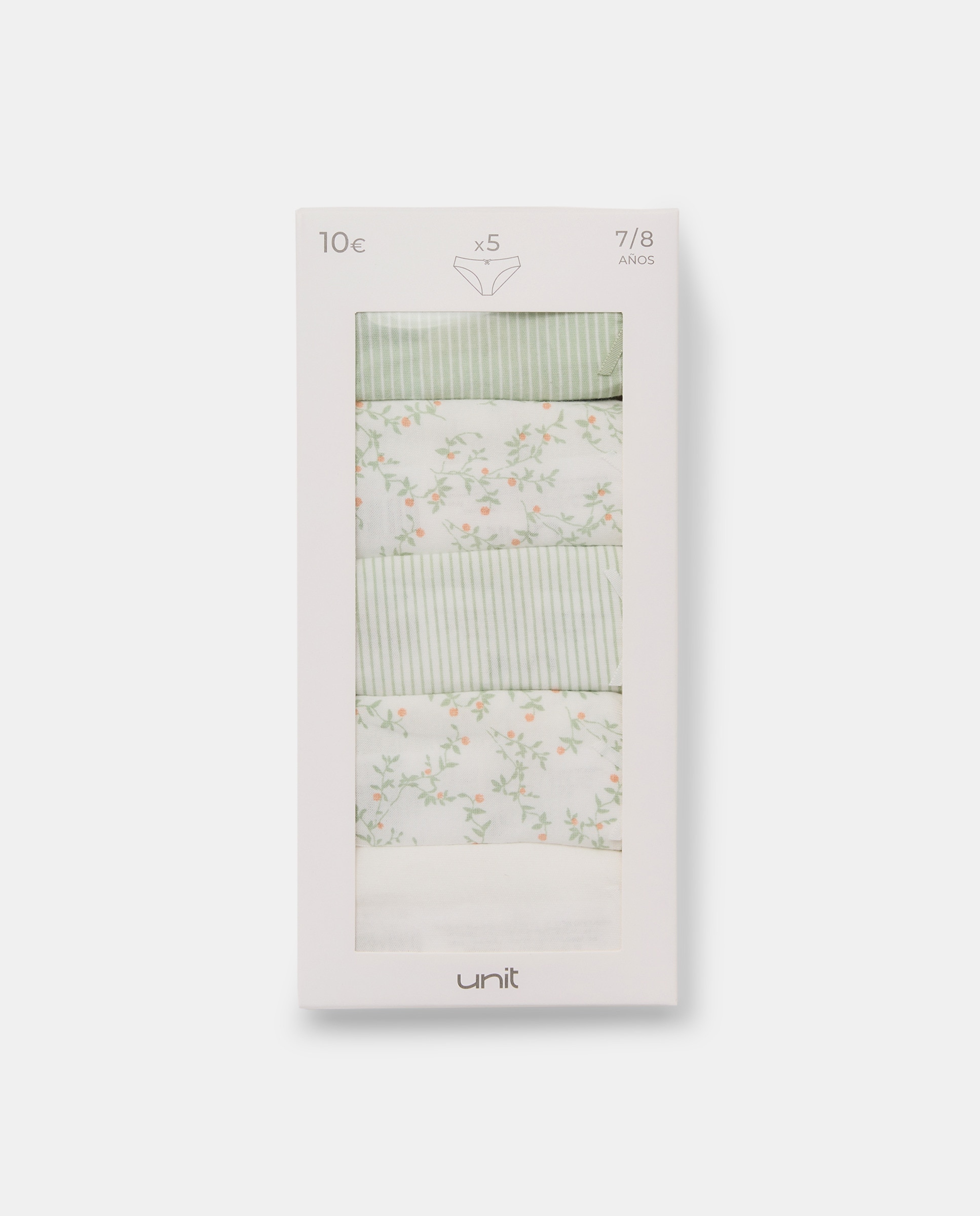 Pack de 5 braguitas de niña fantasía Verde-4