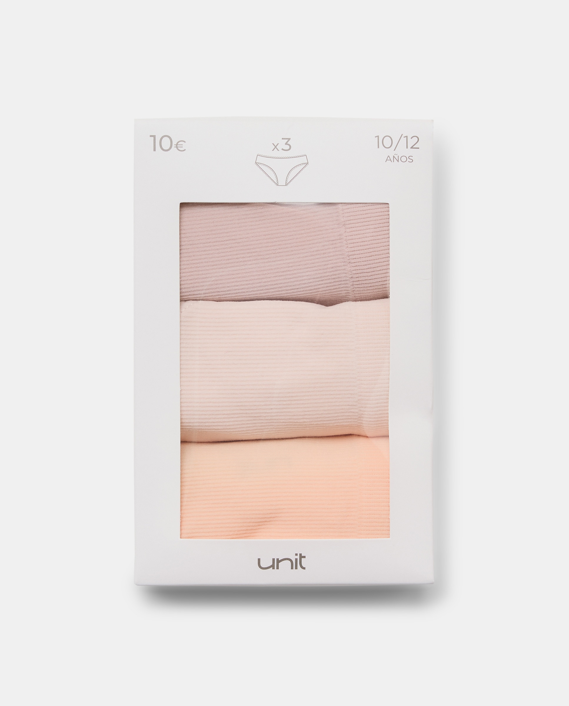 Pack de 3 braguitas de niña de canalé 200 Rosa-4