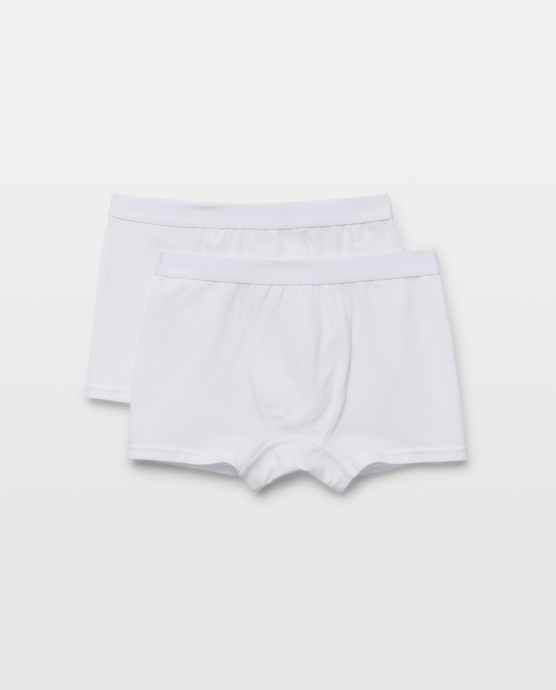 Pack de 2 boxers de niño lisos Blanco-1