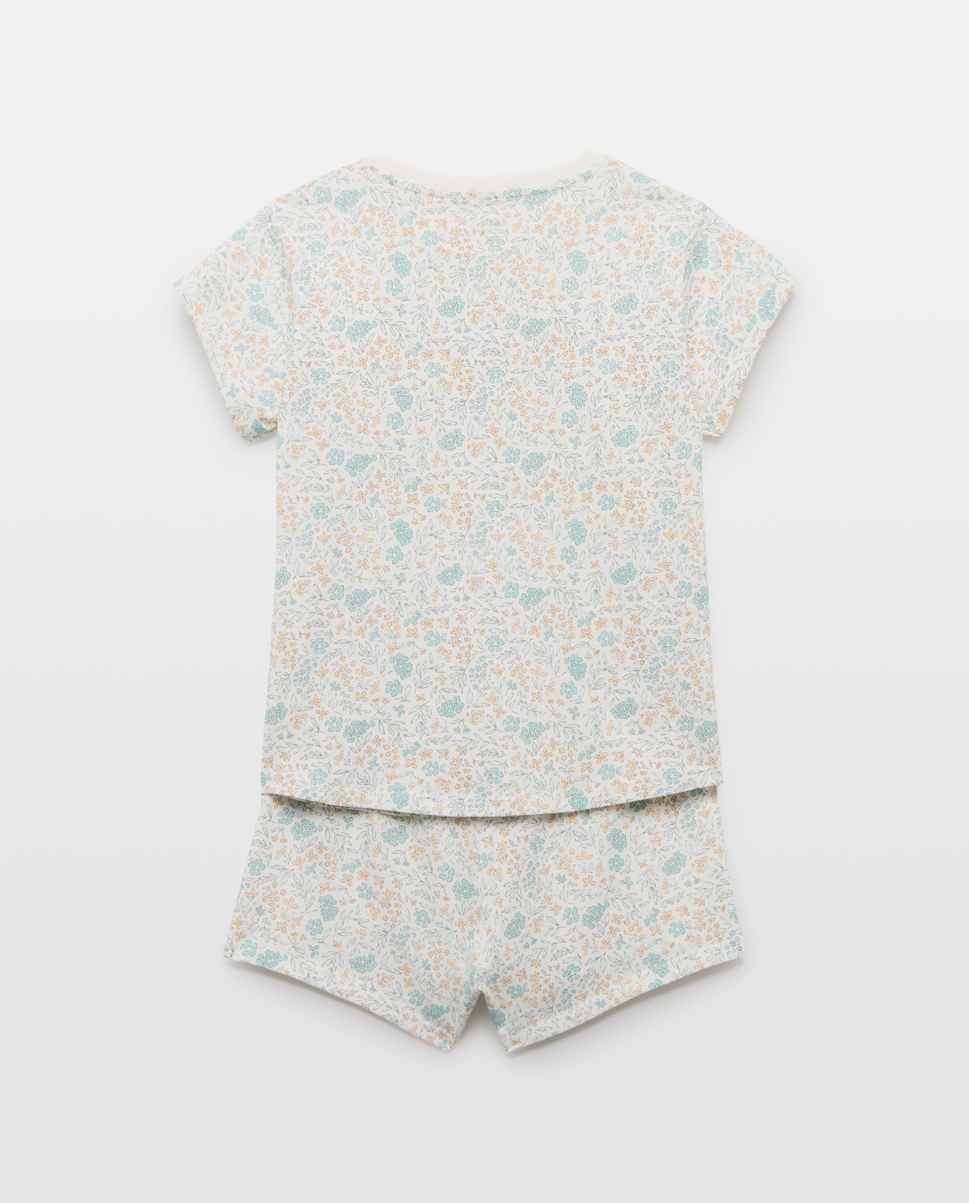 Pijama de niña estampado corto 582 Verde agua-2
