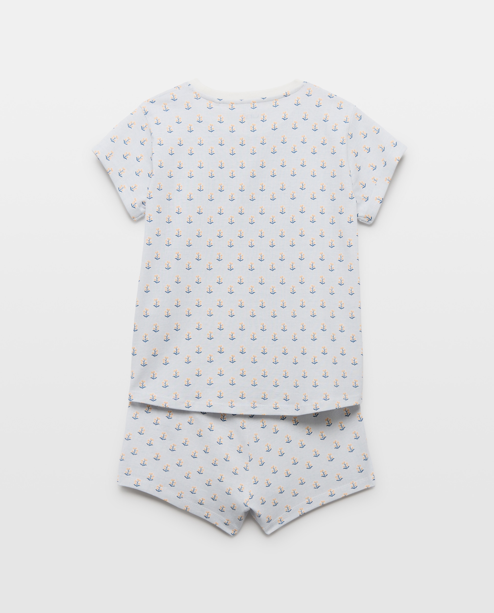 Pijama de niña estampado corto 400 Azul-2