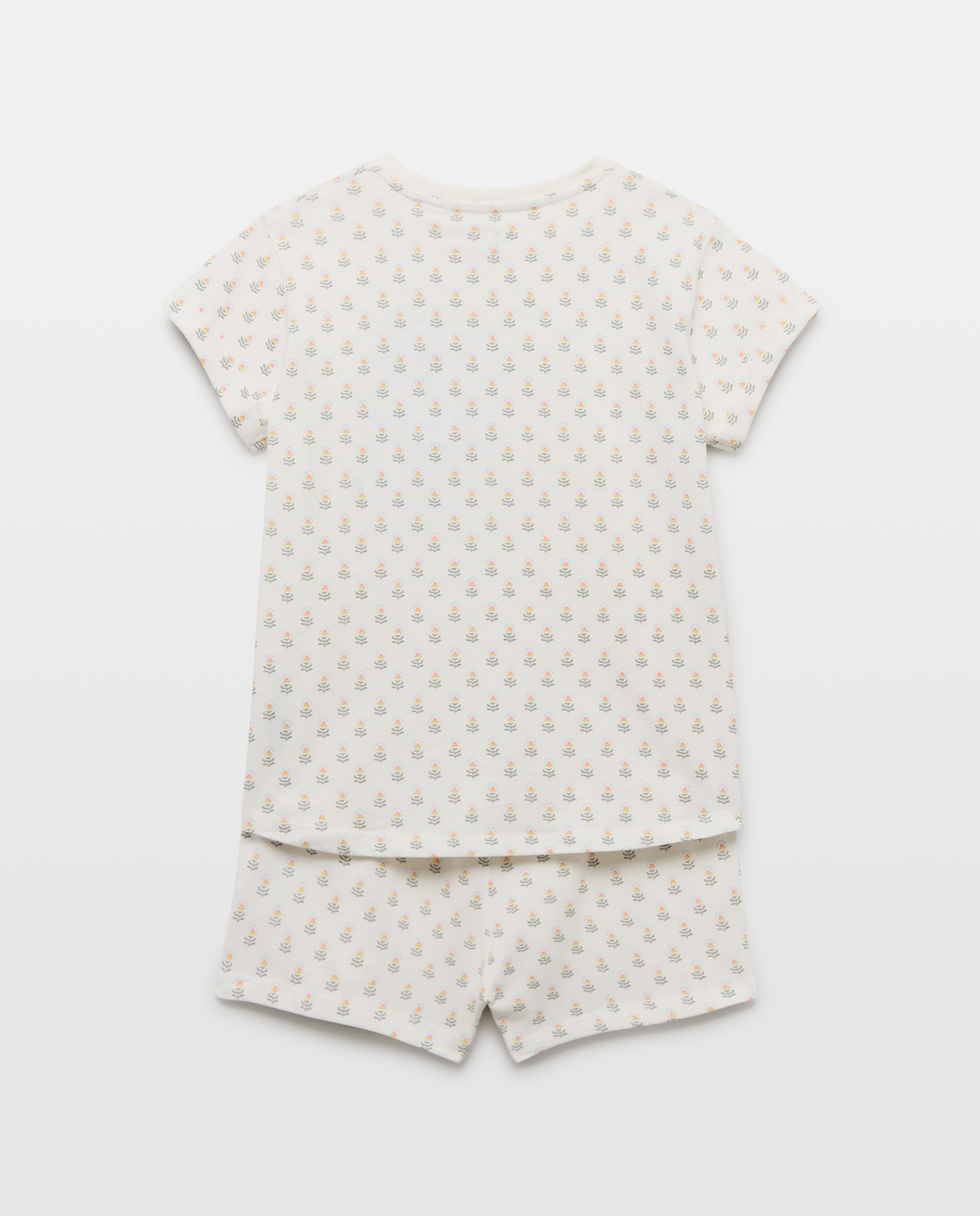 Pijama de niña estampado corto Blanco roto-2