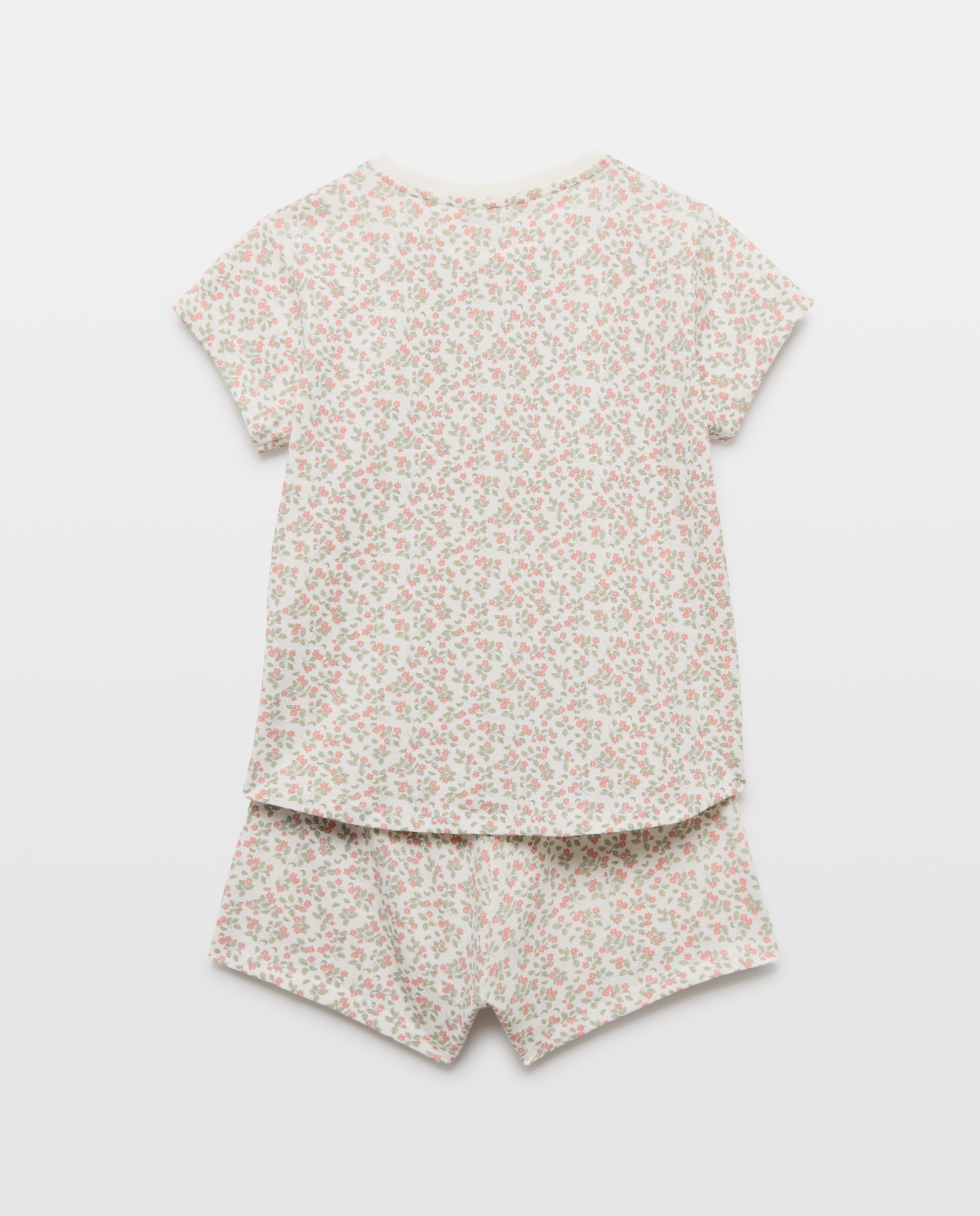 Pijama de niña estampado corto Blanco roto-2