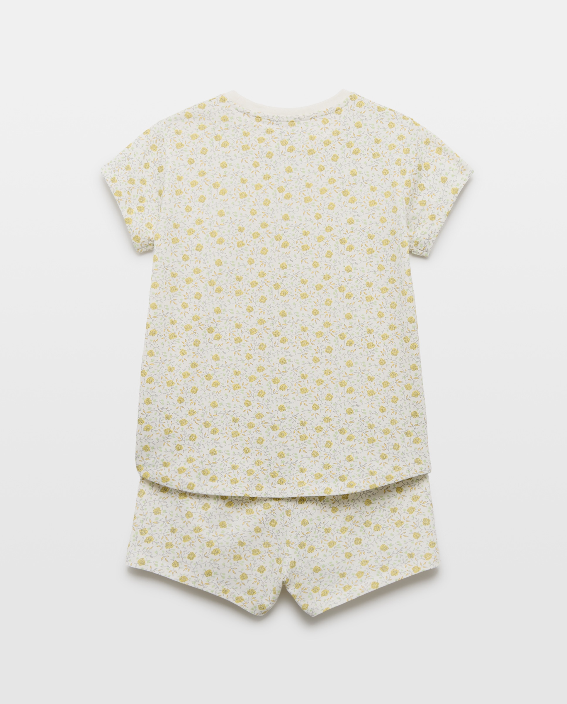 Pijama de niña estampado corto Blanco roto-2