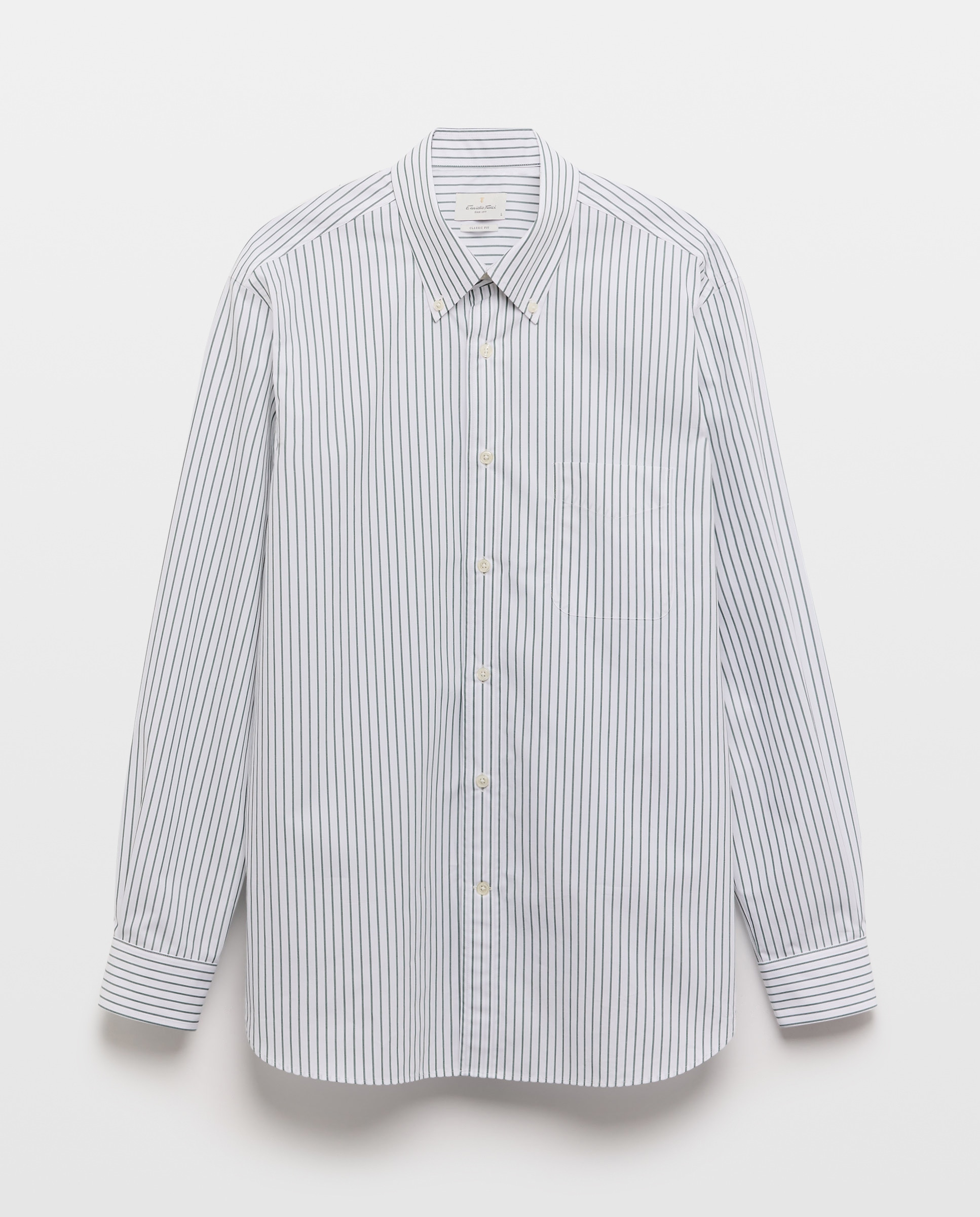 Camisa Casual de Manga Comprida Verde-4