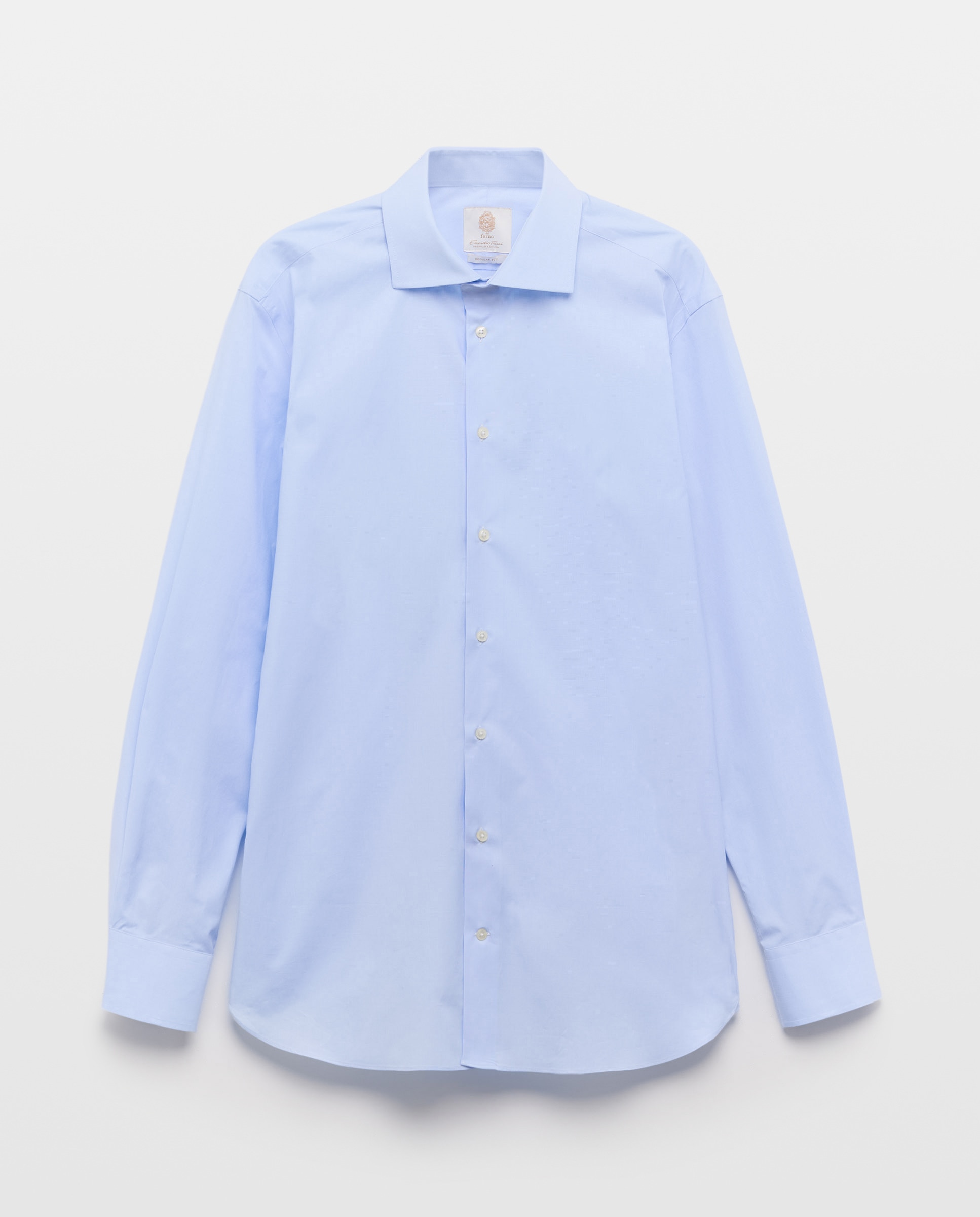 Camisa Clássica Regular Fit com Manga Comprida Azul-5