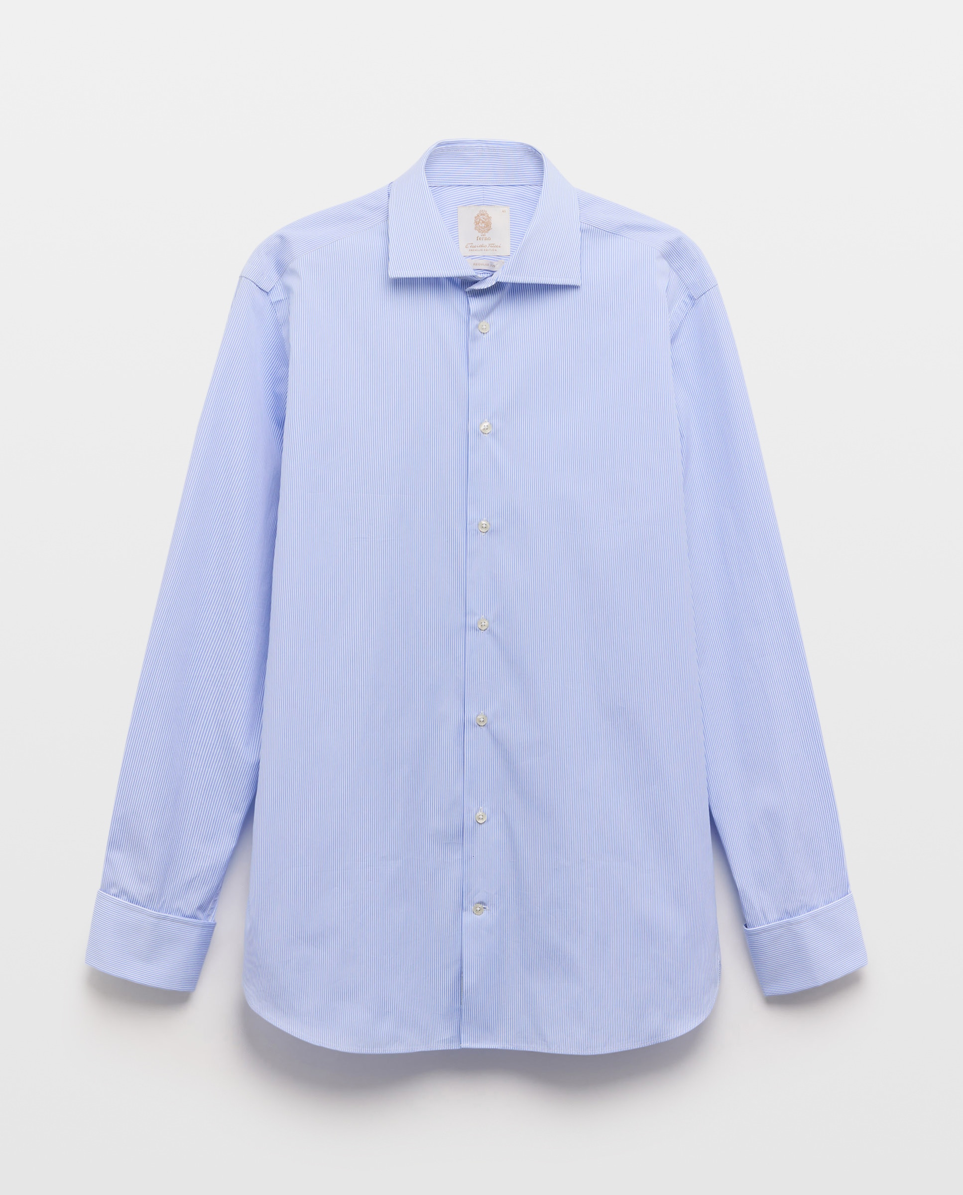 Camisa Clássica com Manga Comprida Azul-6