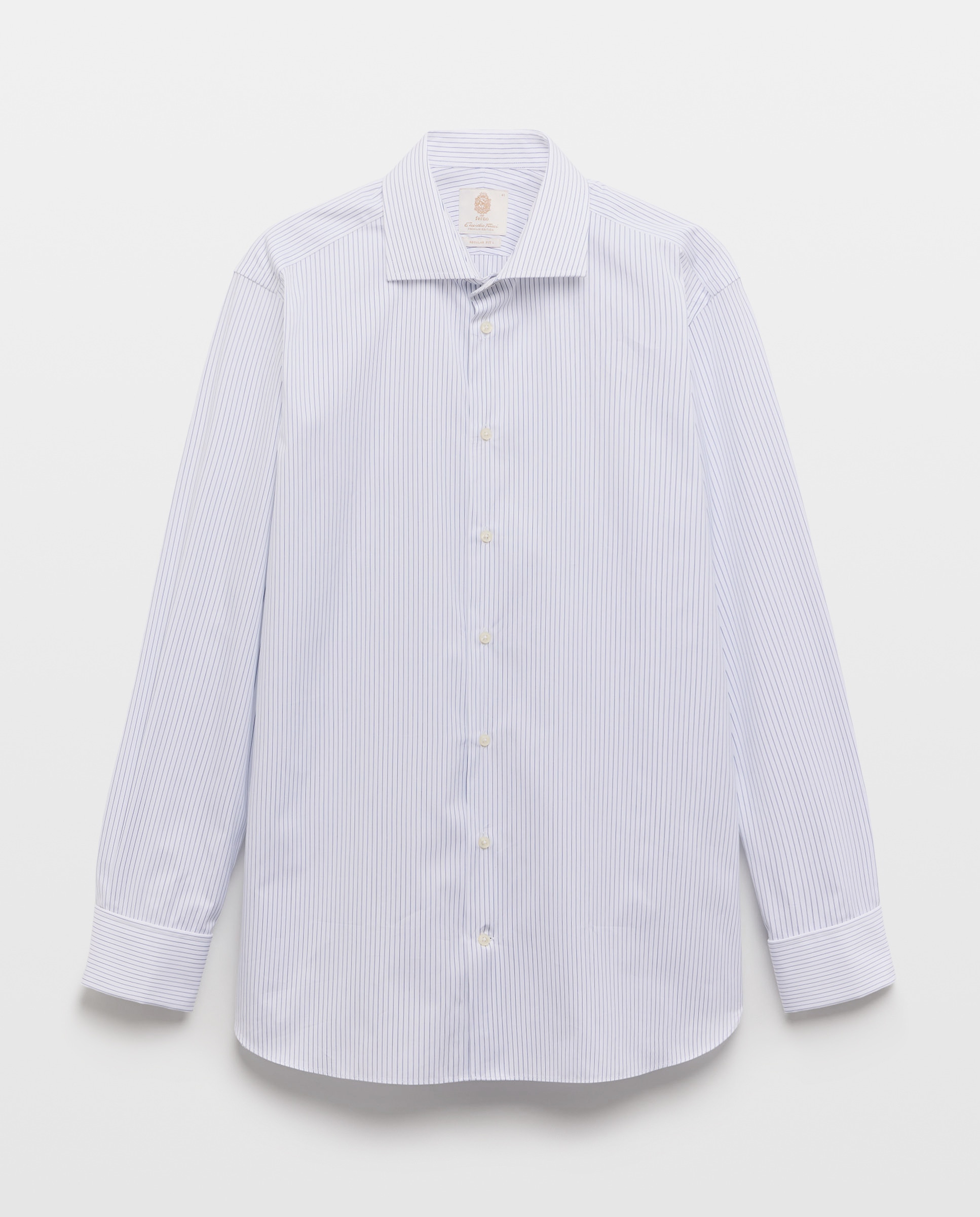 Camisa Clássica com Manga Comprida Azul-5