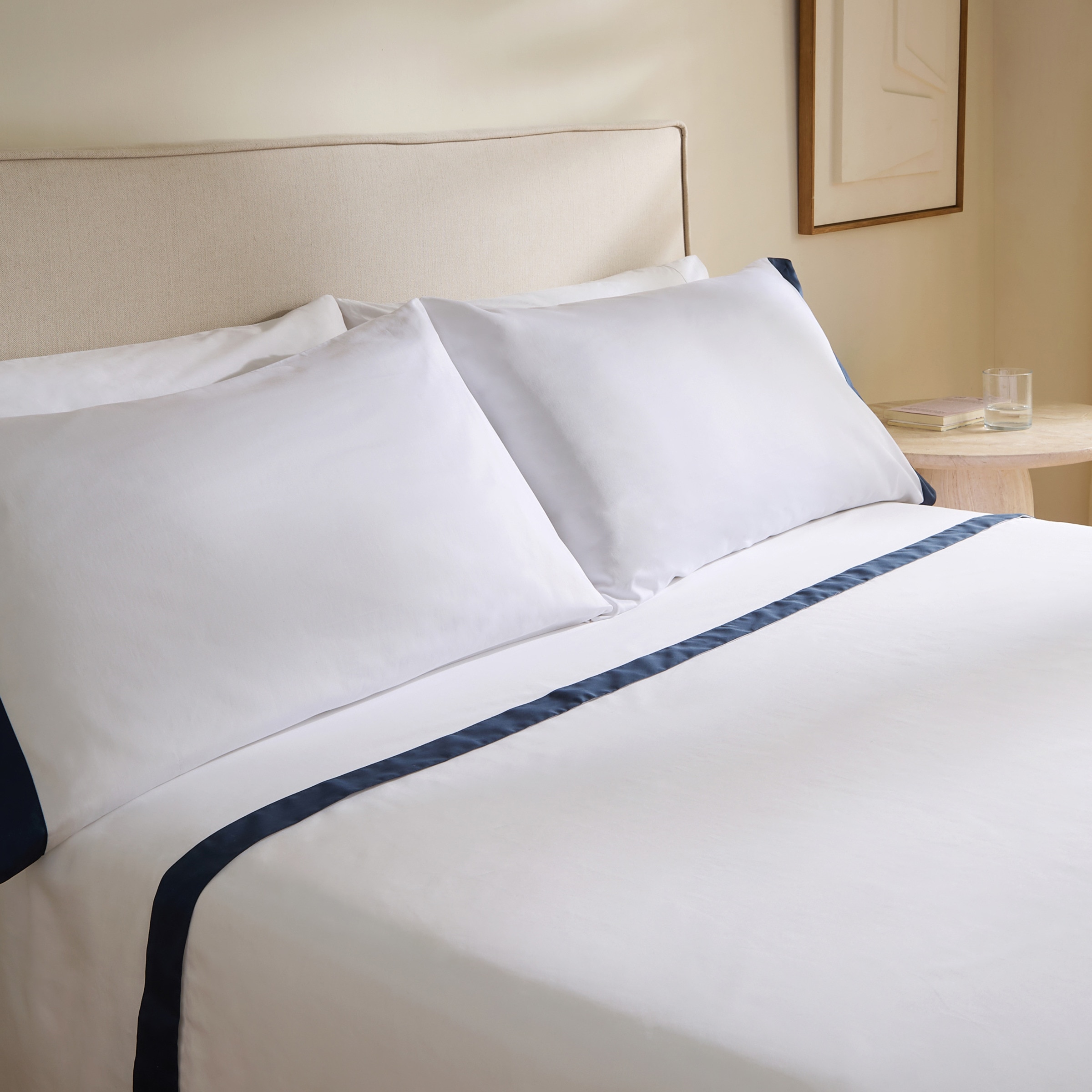 Lençol de Cima de Algodão Acetinado Avenue Azul-marinho-1